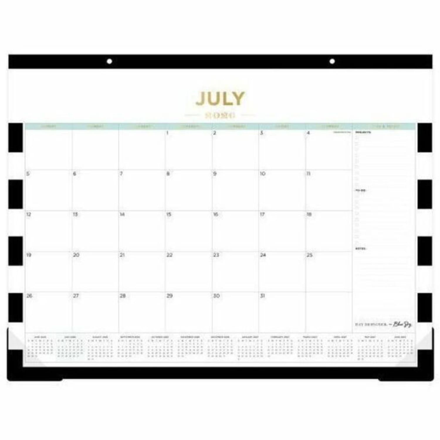 DESK PAD PLANNING CALENDAR DD RUGBY STRIPE BLACK - 22X17 AY26-27 MONTHLY - Image 5