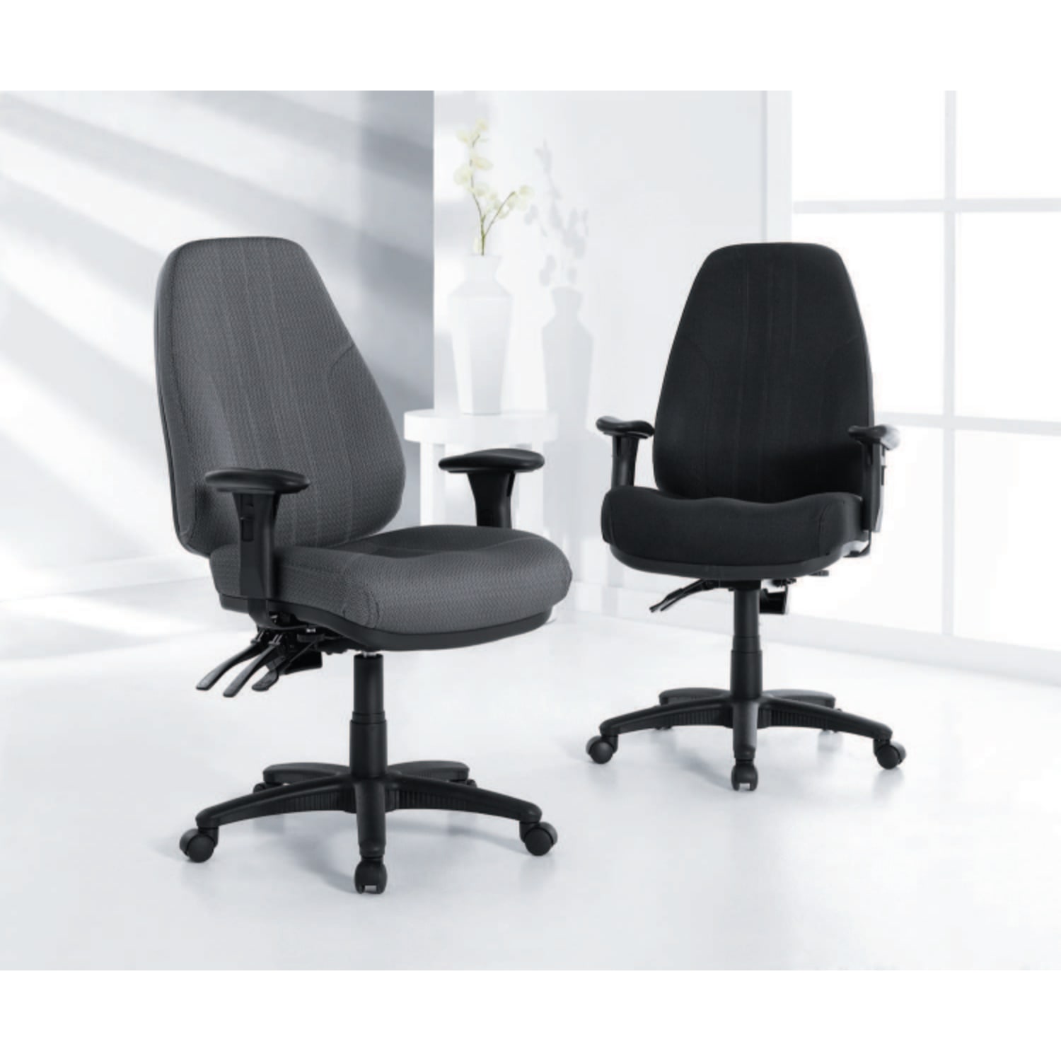 Raynor Miranda Multifunction High-Back Chair, Pewter/Black - Image 3