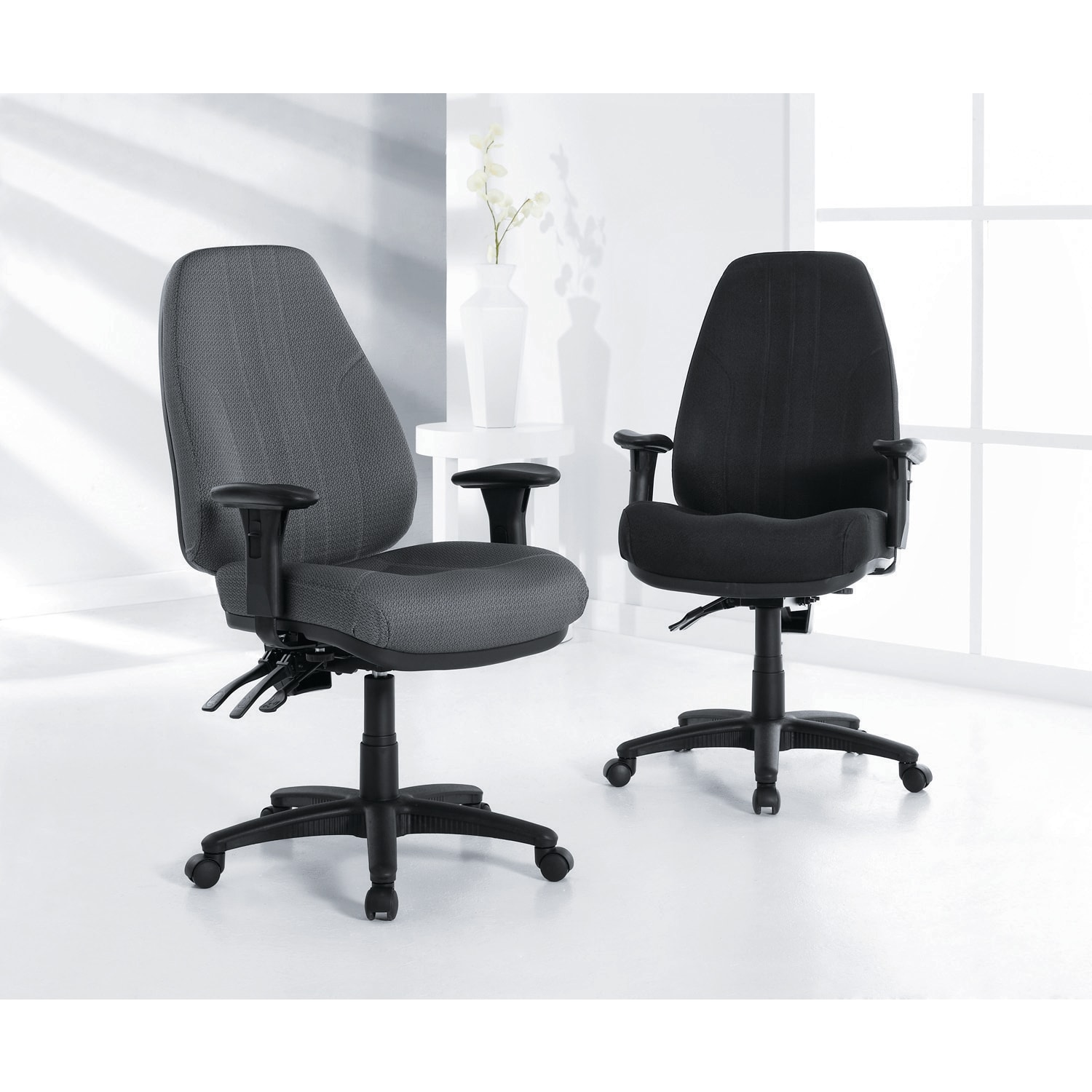 Raynor Miranda Multifunction High-Back Chair, Pewter/Black - Image 4