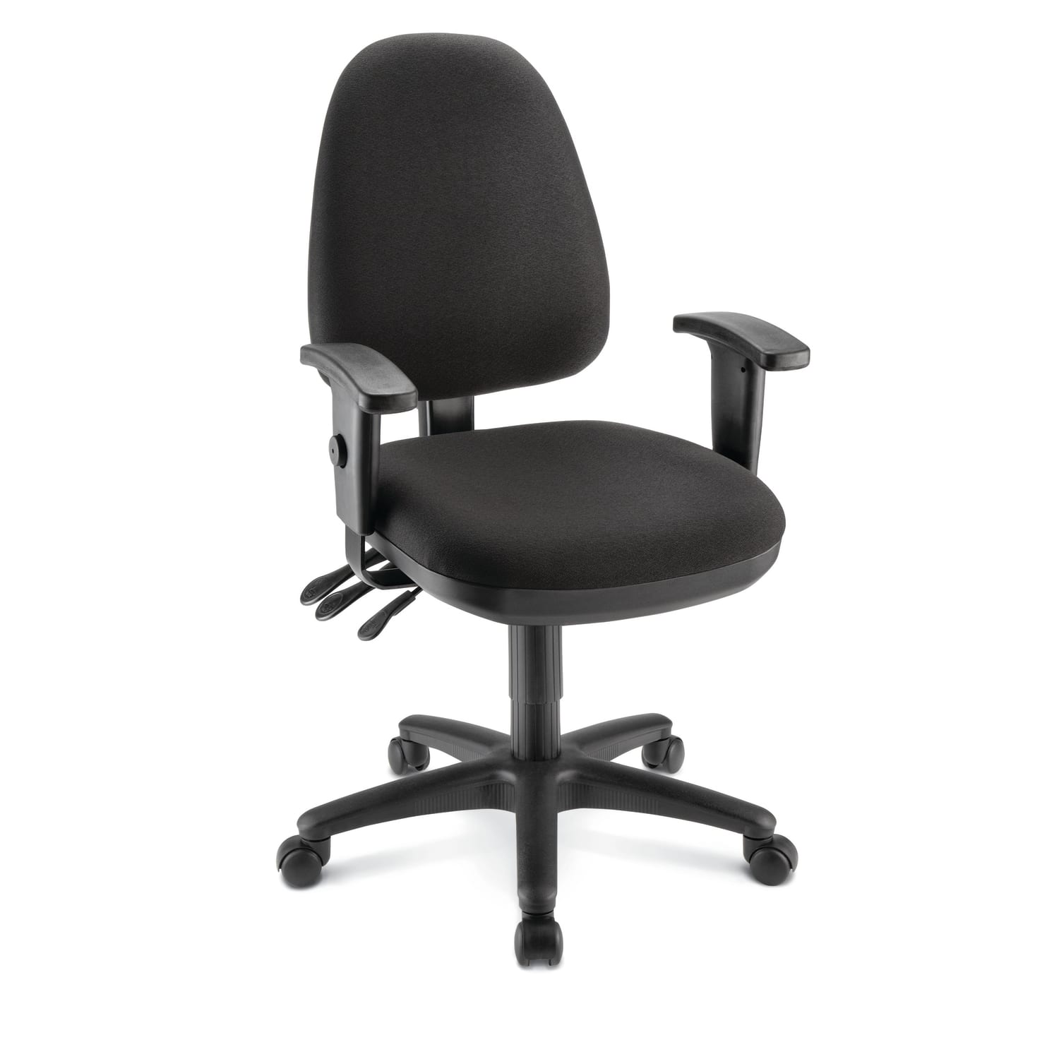 WorkPro Patriot Multifunction Ergonomic Fabric Task Chair, Black, BIFMA Compliant