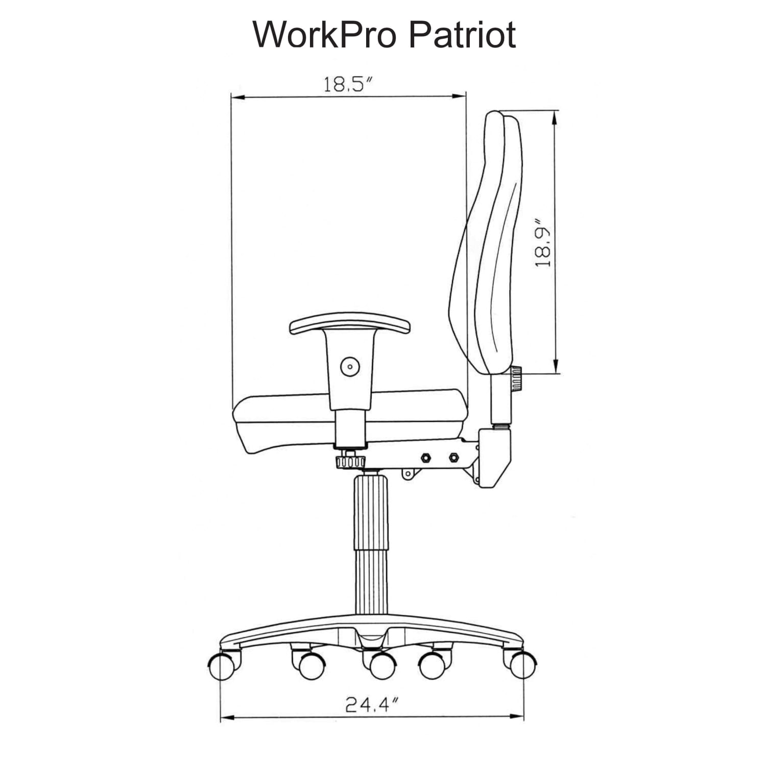 WorkPro Patriot Multifunction Ergonomic Fabric Task Chair Black BIFMA Compliant PopularChairscom