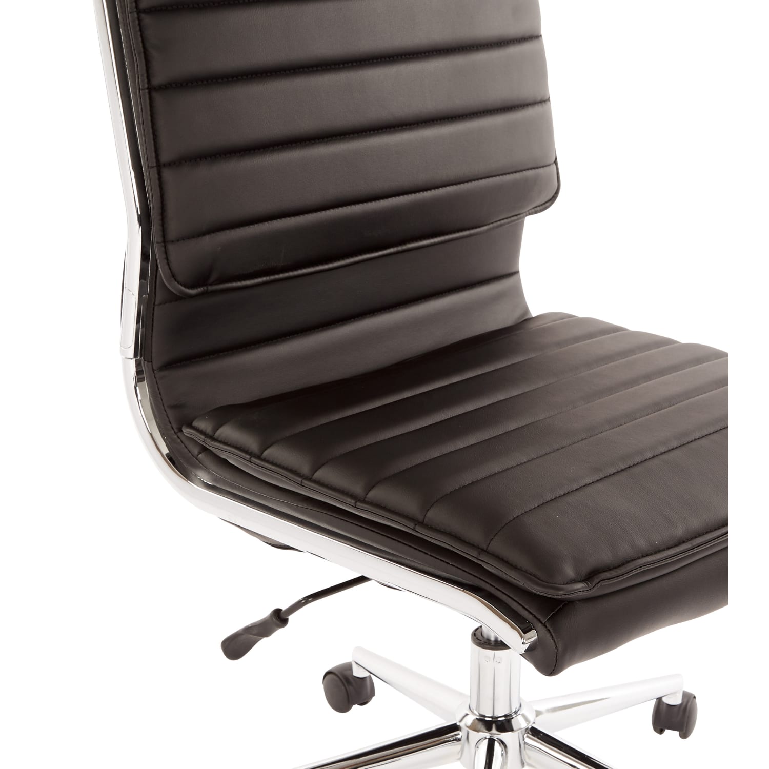 Office Star Pro Line II SPX Armless Bonded Leather Mid Back Chair BlackChrome PopularChairscom