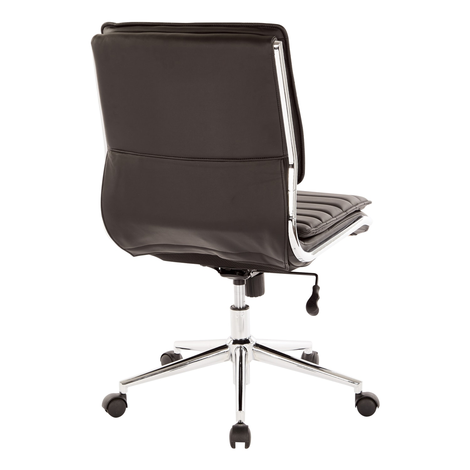 Office Star Pro Line II SPX Armless Bonded Leather Mid Back Chair BlackChrome PopularChairscom