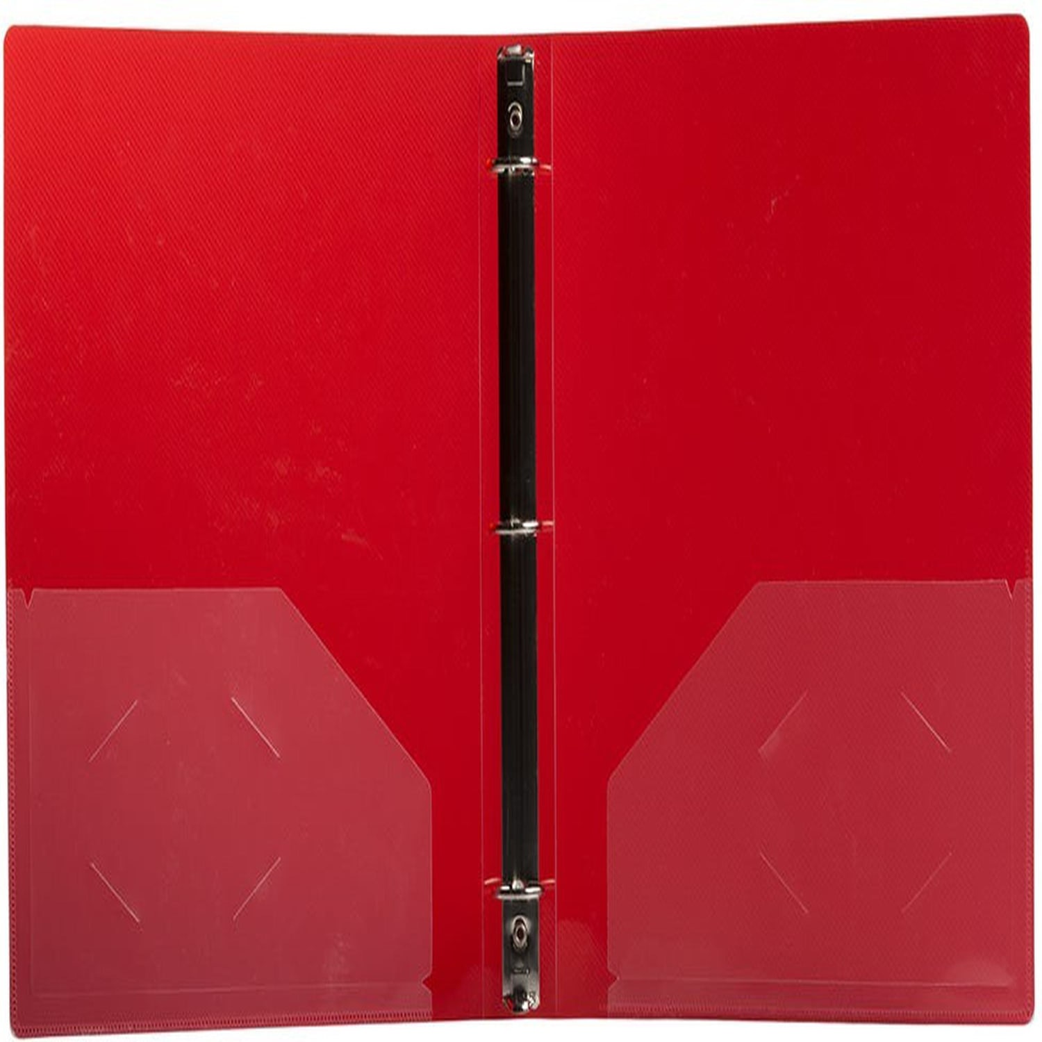 JAM PAPER 3 Ring Plastic Binder, 1 inch, Red - Image 4