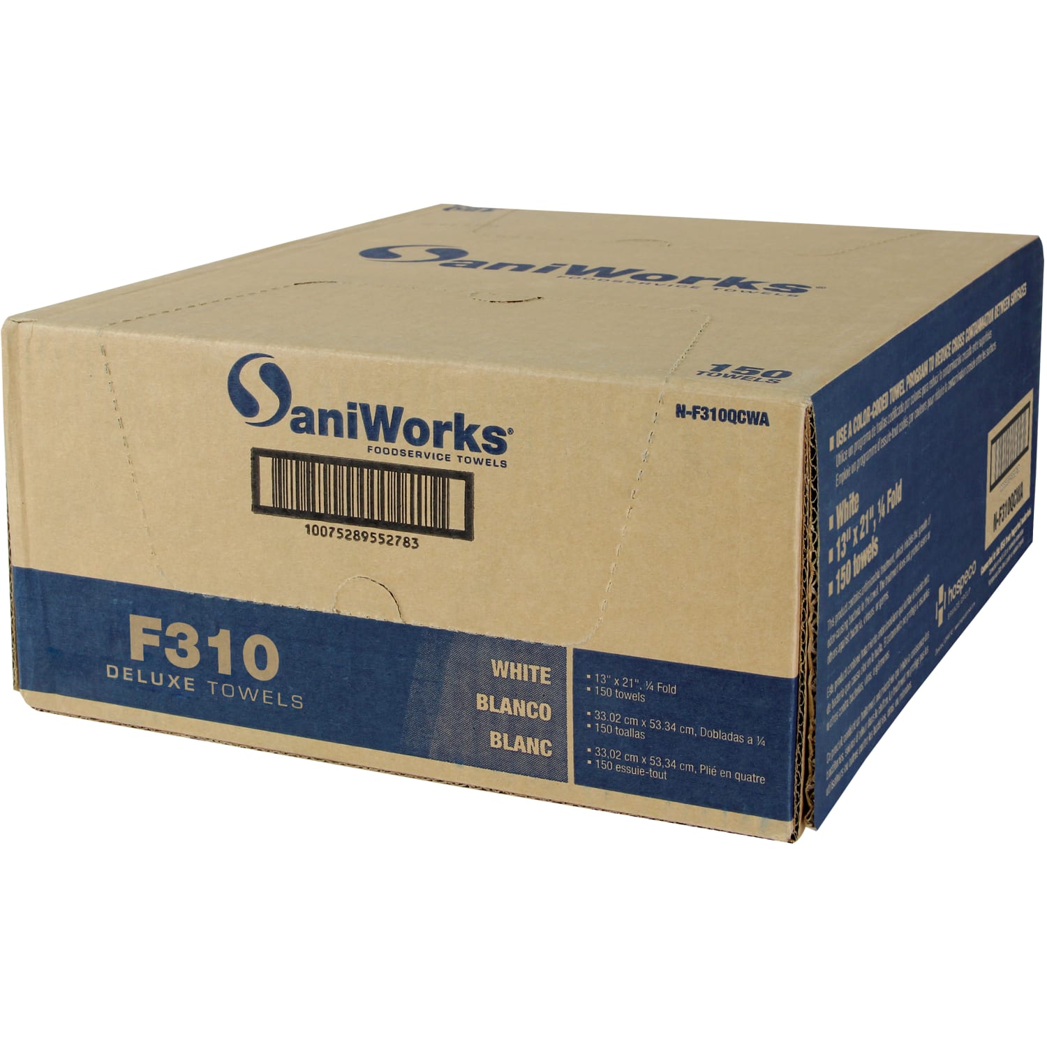 Hospeco SaniWorks Deluxe Towels, 13inH x 21inD, White, Pack Of 150 Towels - Image 6