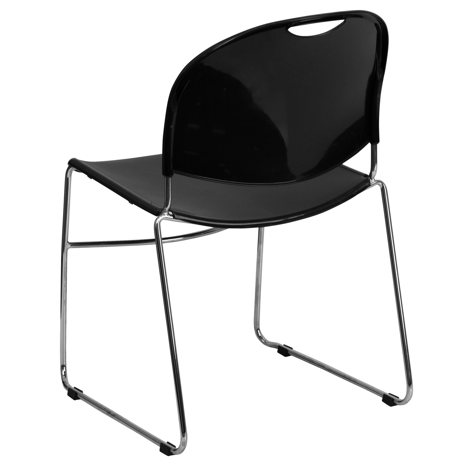 Flash Furniture HERCULES Plastic Ultra-Compact Stack Chair, Black/Chrome - Image 7