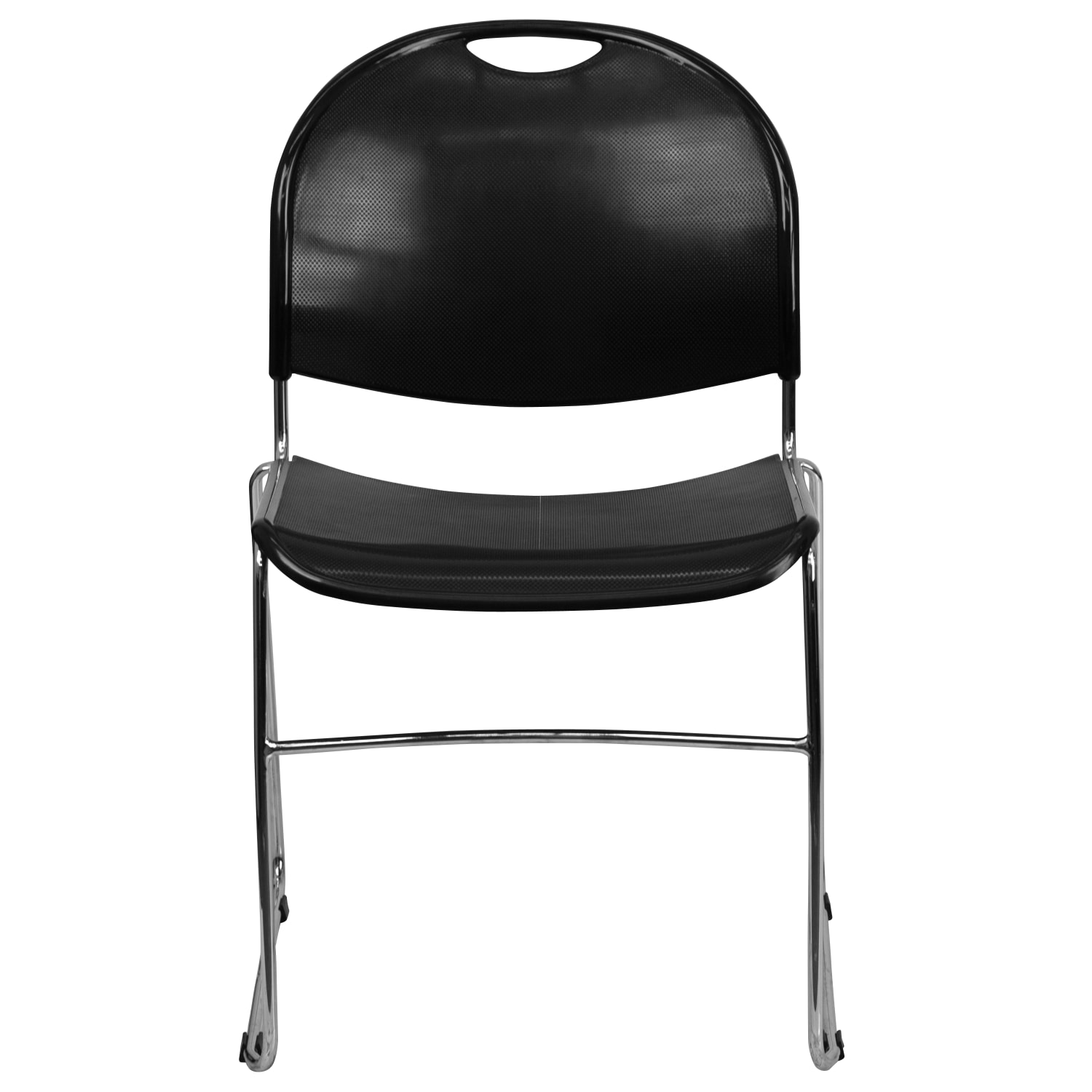 Flash Furniture HERCULES Plastic Ultra-Compact Stack Chair, Black/Chrome - Image 10
