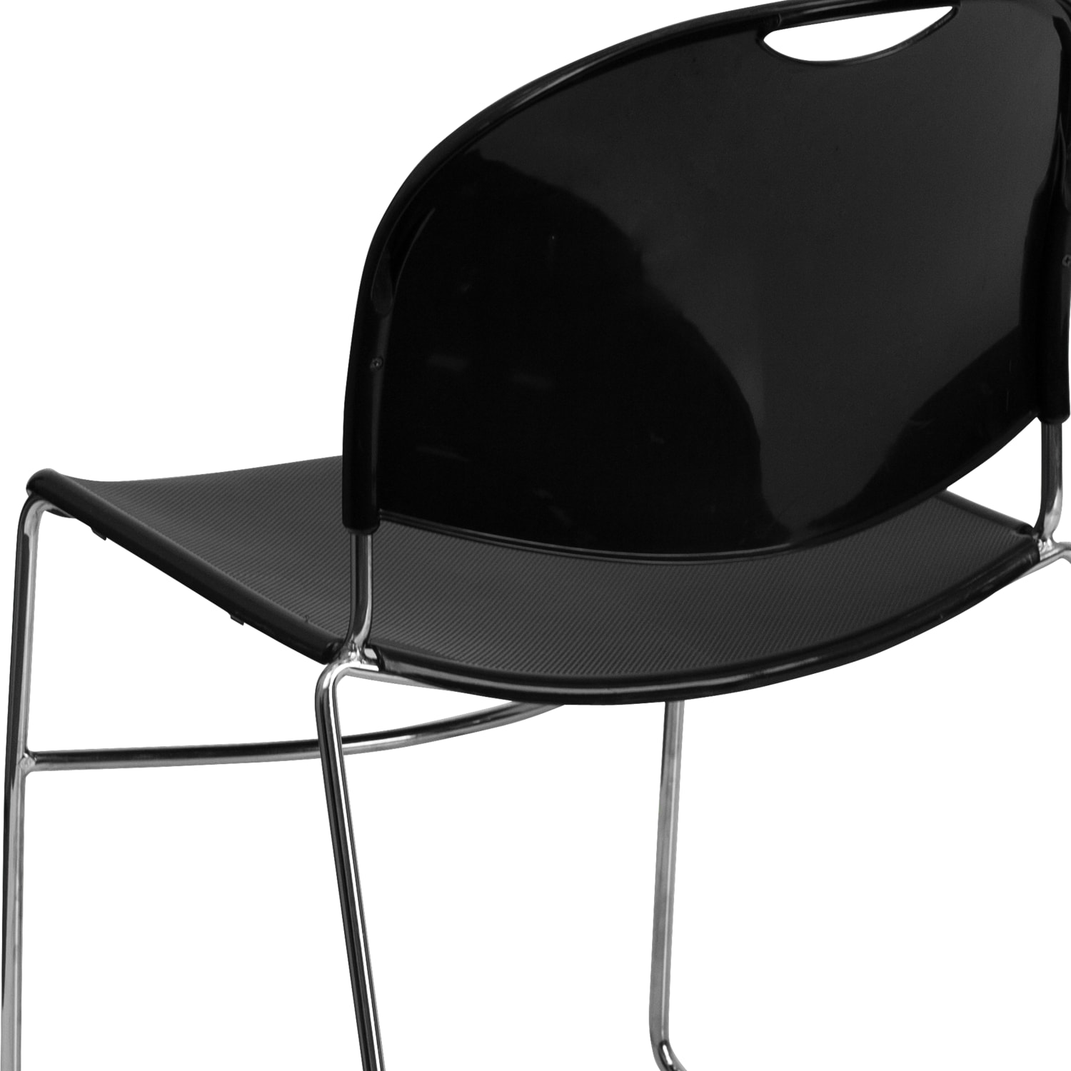 Flash Furniture HERCULES Plastic Ultra-Compact Stack Chair, Black/Chrome - Image 11