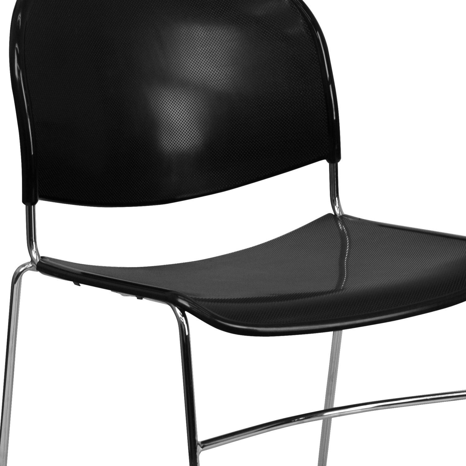 Flash Furniture HERCULES Plastic Ultra-Compact Stack Chair, Black/Chrome - Image 12