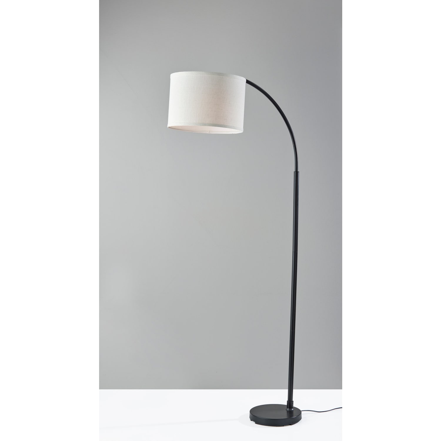 Adesso Simplee Jace Floor Lamp, 64inH, Off-White Textured Fabric Shade/Black Base - Image 3