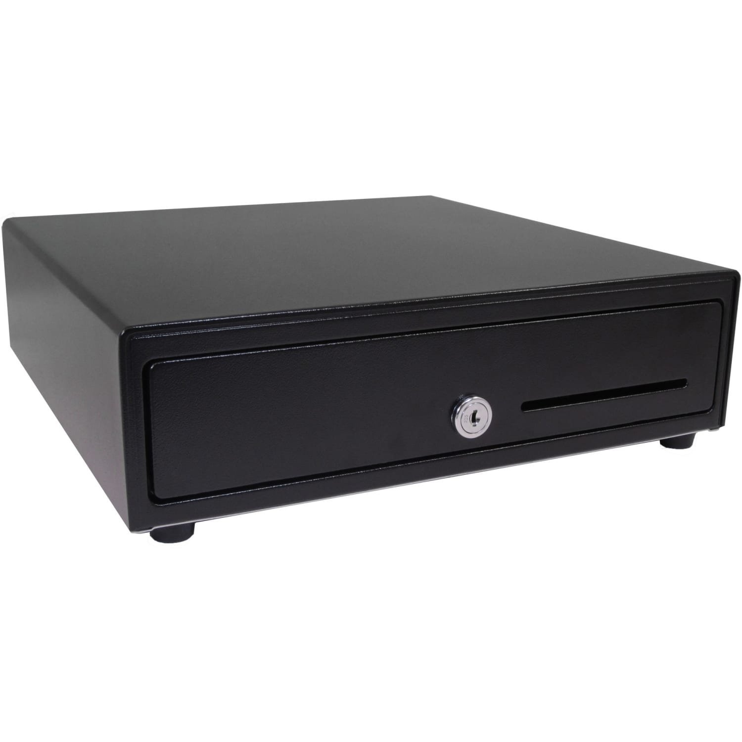 APG Cash Drawer Vasario 1313 Cash Drawer - 4 Bill - 4 Coin - 1 Media Slot - 4 Lock PositionPrinter Driven - Plastic - Black - 3.9in Height x 13.1in Width x 13.1in Depth - Image 3