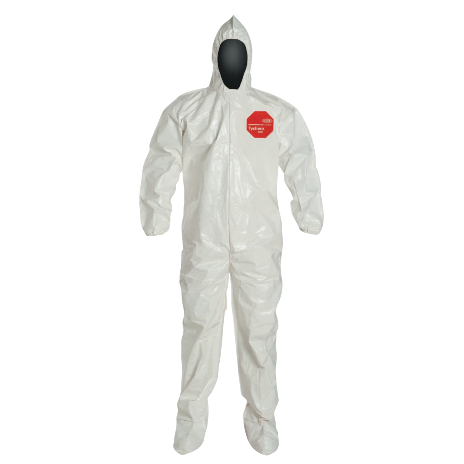 DuPont Tychem SL Coveralls With Hood And Socks, 3XL, White, Pack Of 6 - Image 3