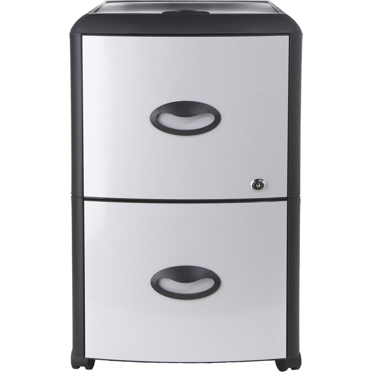 Storex 15inD Vertical File Cabinet With Casters, 100% Recycled, Gray/Black - Image 3