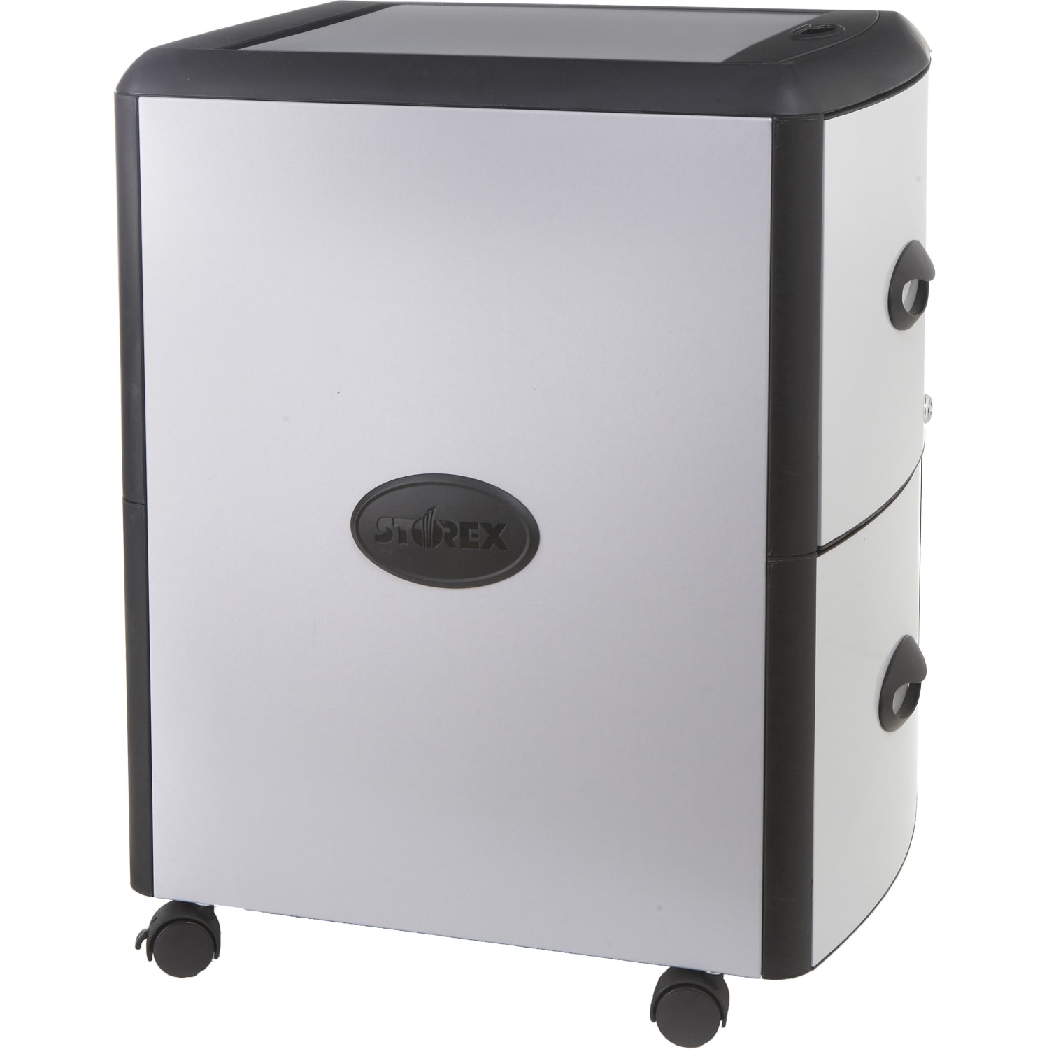 Storex 15inD Vertical File Cabinet With Casters, 100% Recycled, Gray/Black - Image 4
