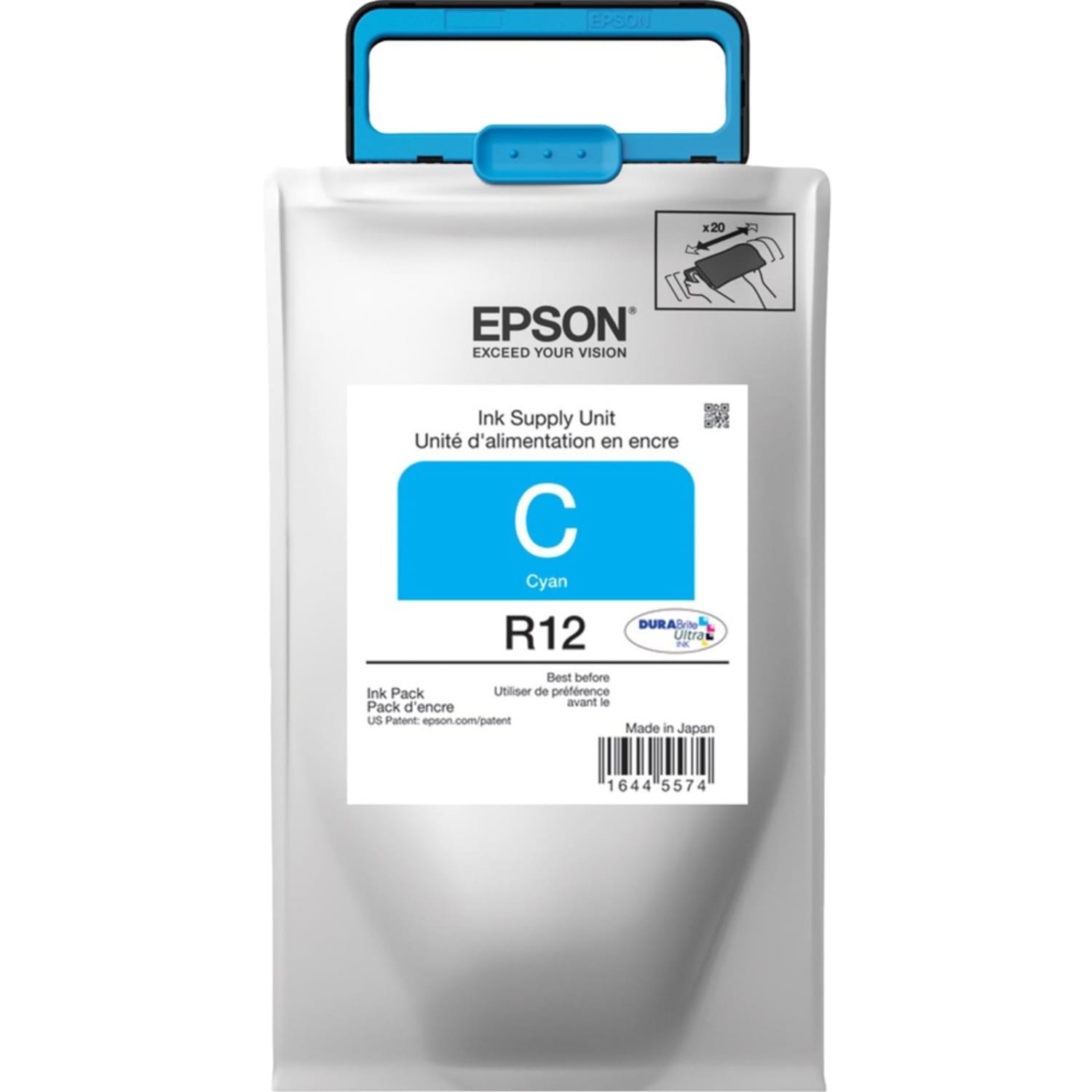 Epson R12 DuraBrite Ultra Ink Cyan Cartridge, TR12220 - Image 3