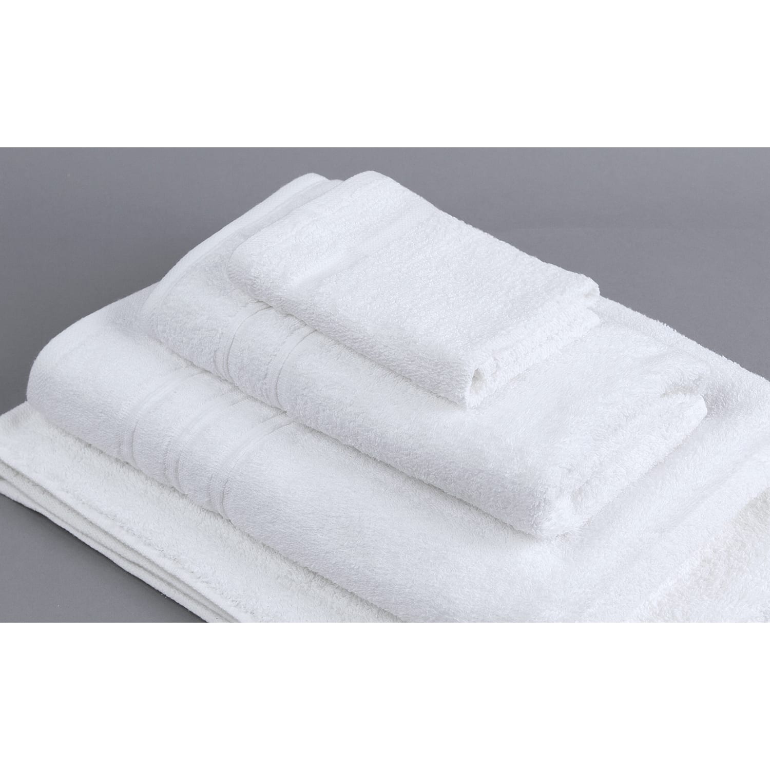 HSM Washcloths, Primaverano, 12in x 12in, White, Toruga Dobby Border, Total Qty 360