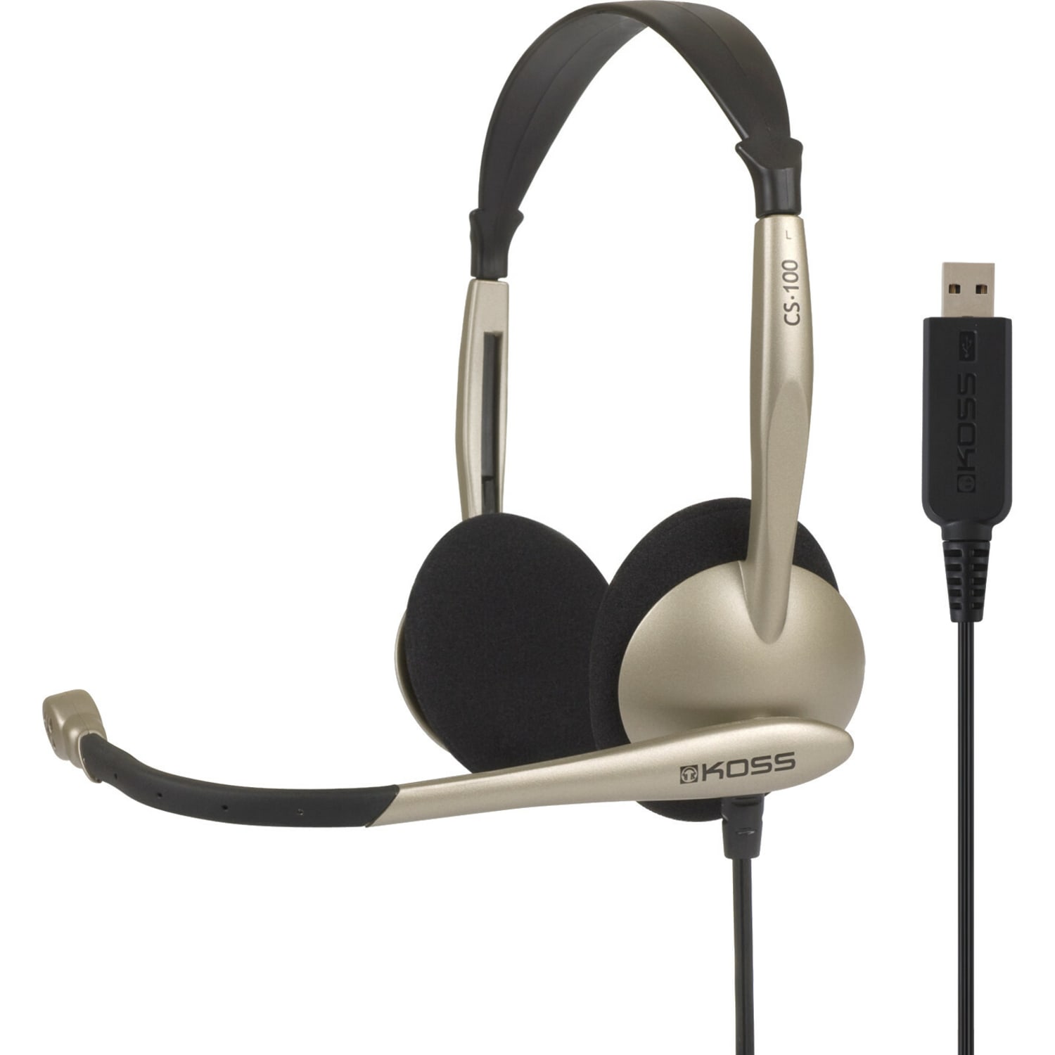 Koss On-Ear Stereophone Headset, Gray, CS100 - Image 3