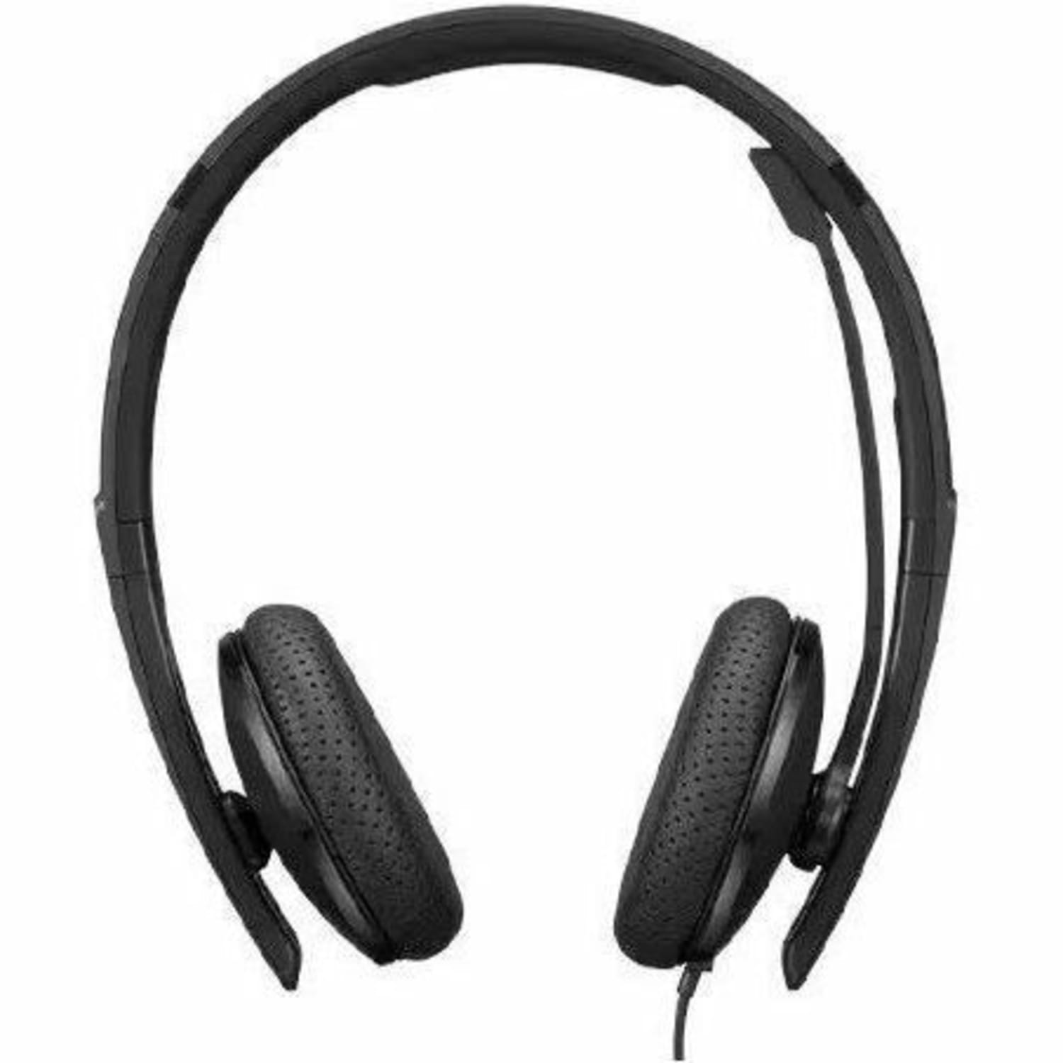 Lenovo Wired VoIP Headset (UC) - Microsoft Teams Certification - Stereo - USB Type C - Wired - 2.2 Kilo Ohm - 20 Hz to 20 kHz - On-ear, Over-the-head - Binaural - Supra-aural - 5.86 ft Cable - Noise Cancelling Microphone - Black - Image 3