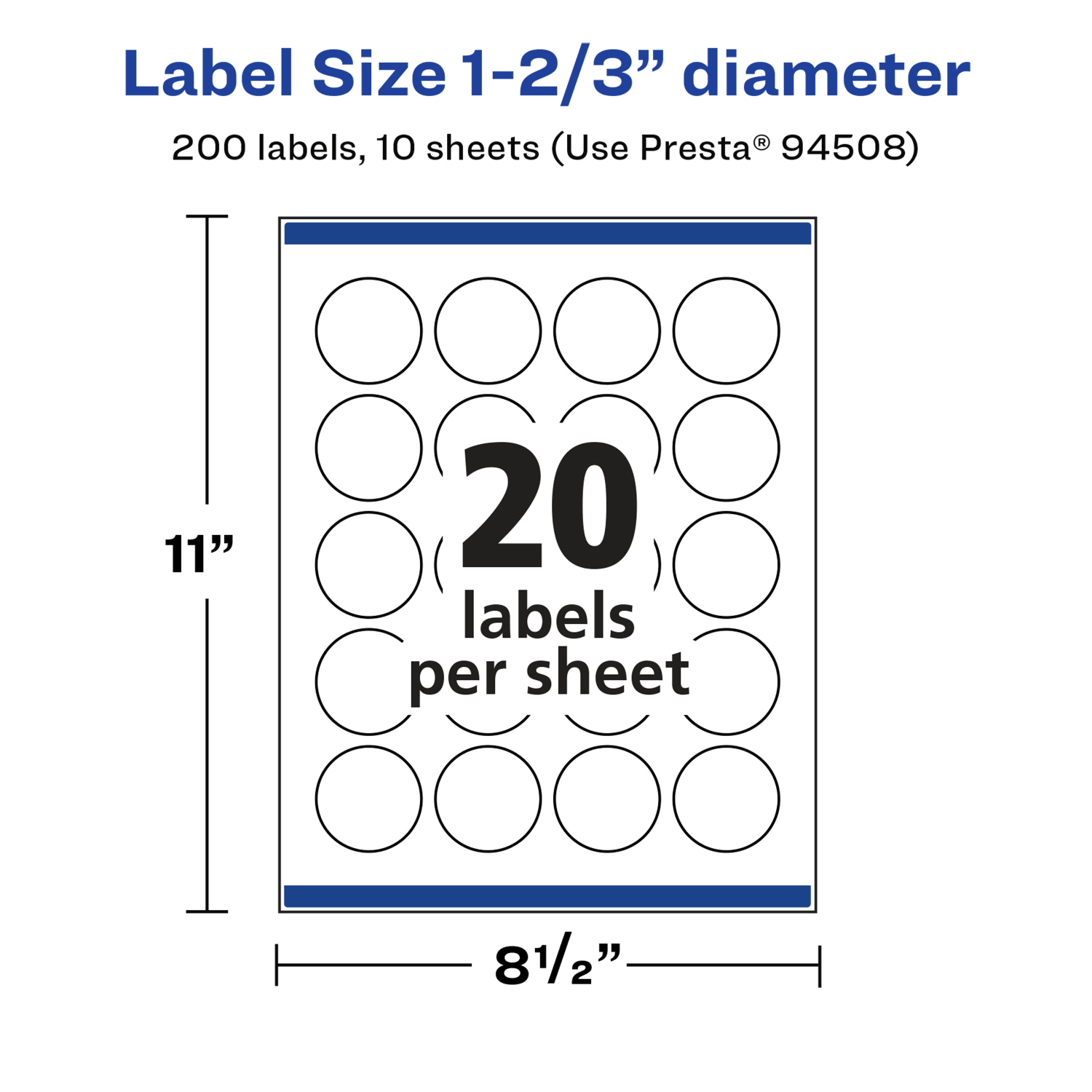 Avery Glossy Permanent Labels With Sure Feed, 94508-WGP10, Round, 1-2/3in Diameter, White, Pack Of 200 - Image 6