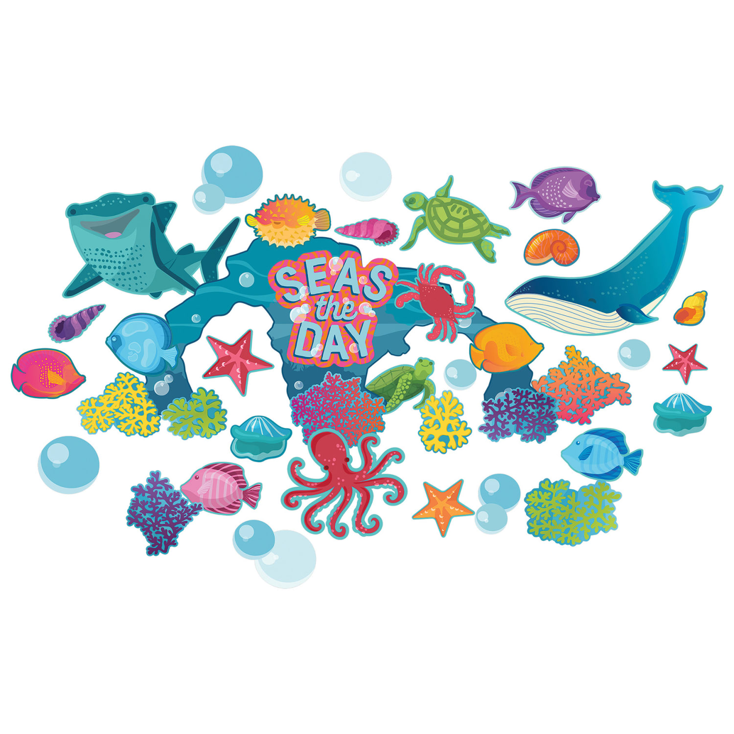 Eureka Seas The Day Bulletin Board Set, Multicolor