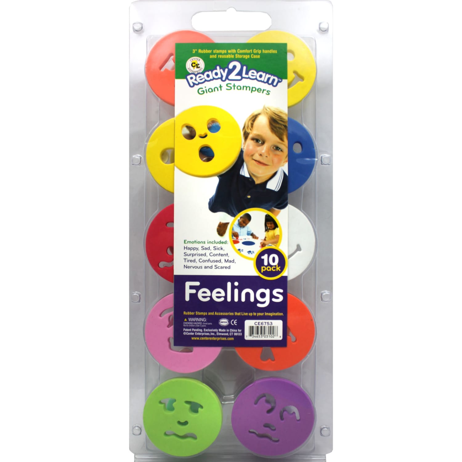 READY 2 LEARN Giant Stampers, Feelings, Set Of 10 - Image 3