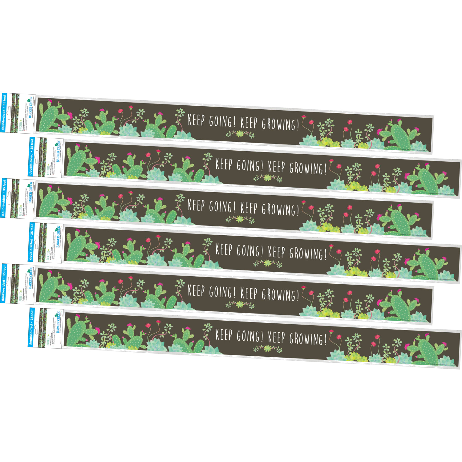 Barker Creek Double-Sided Borders, 3in x 35in, Prickles, 12 Strips Per Pack, Set Of 6 Packs - Image 3
