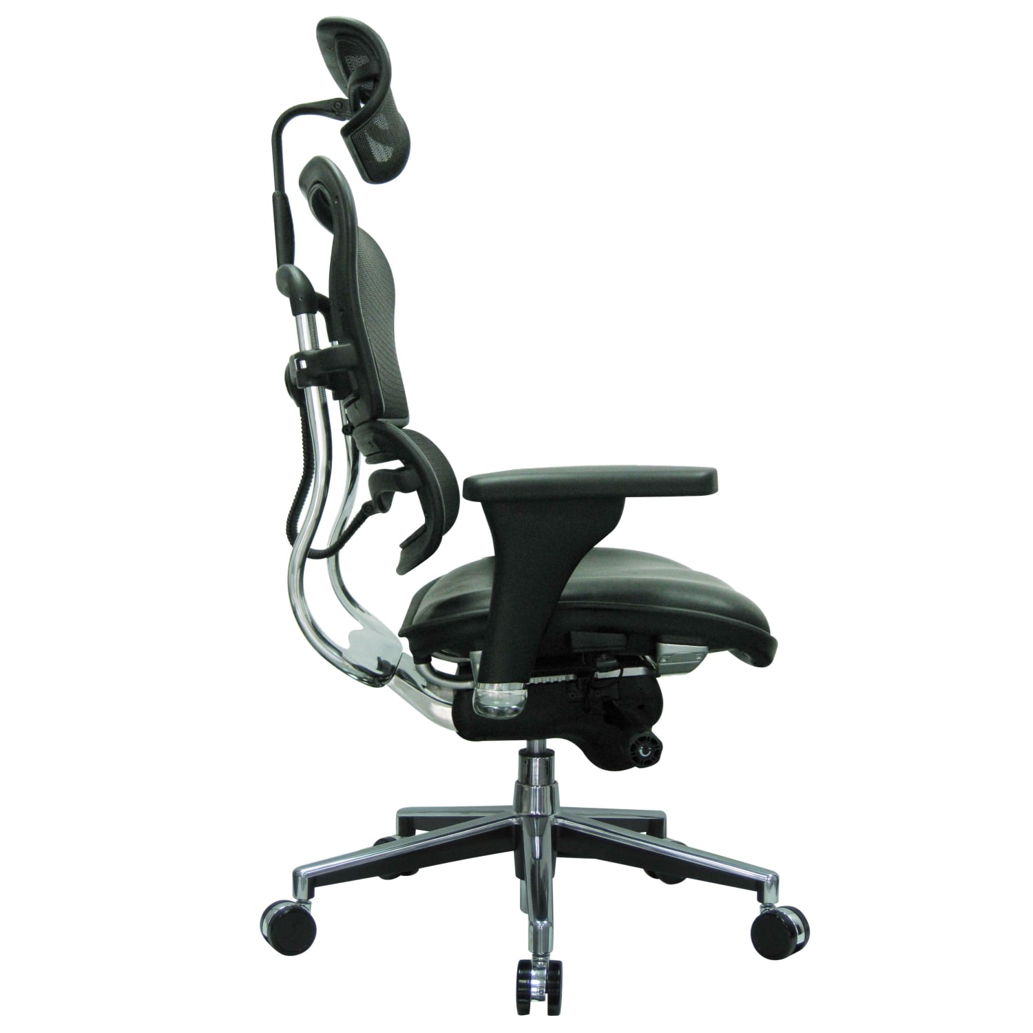 Raynor Eurotech Ergohuman Ergonomic Bonded LeatherMesh High Back Chair BlackChrome PopularChairscom