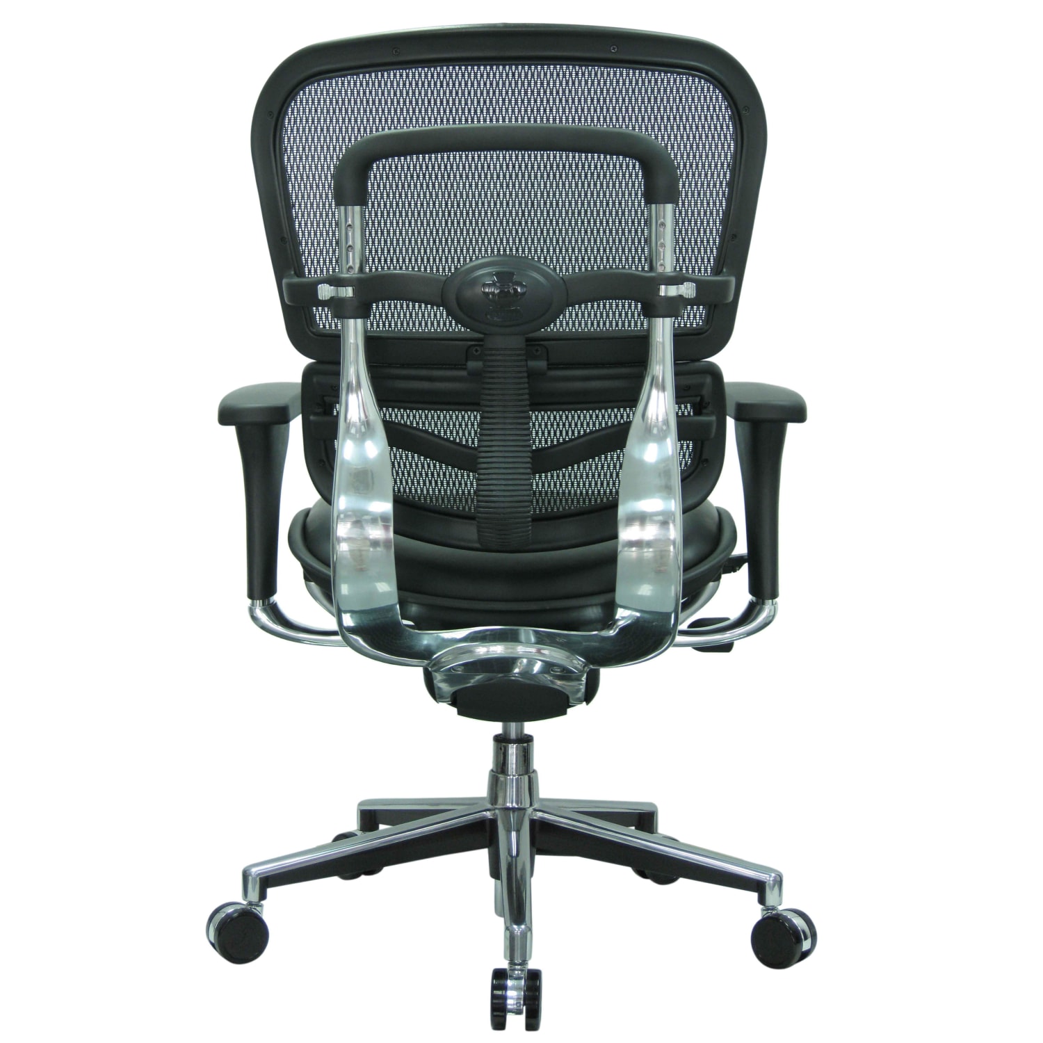Eurotech Ergohuman Ergonomic Bonded LeatherMesh MidBack Chair BlackChrome PopularChairscom Eurotech Ergohuman Ergonomic Bonded LeatherMesh Mid Back Chair BlackChrome PopularChairscom
