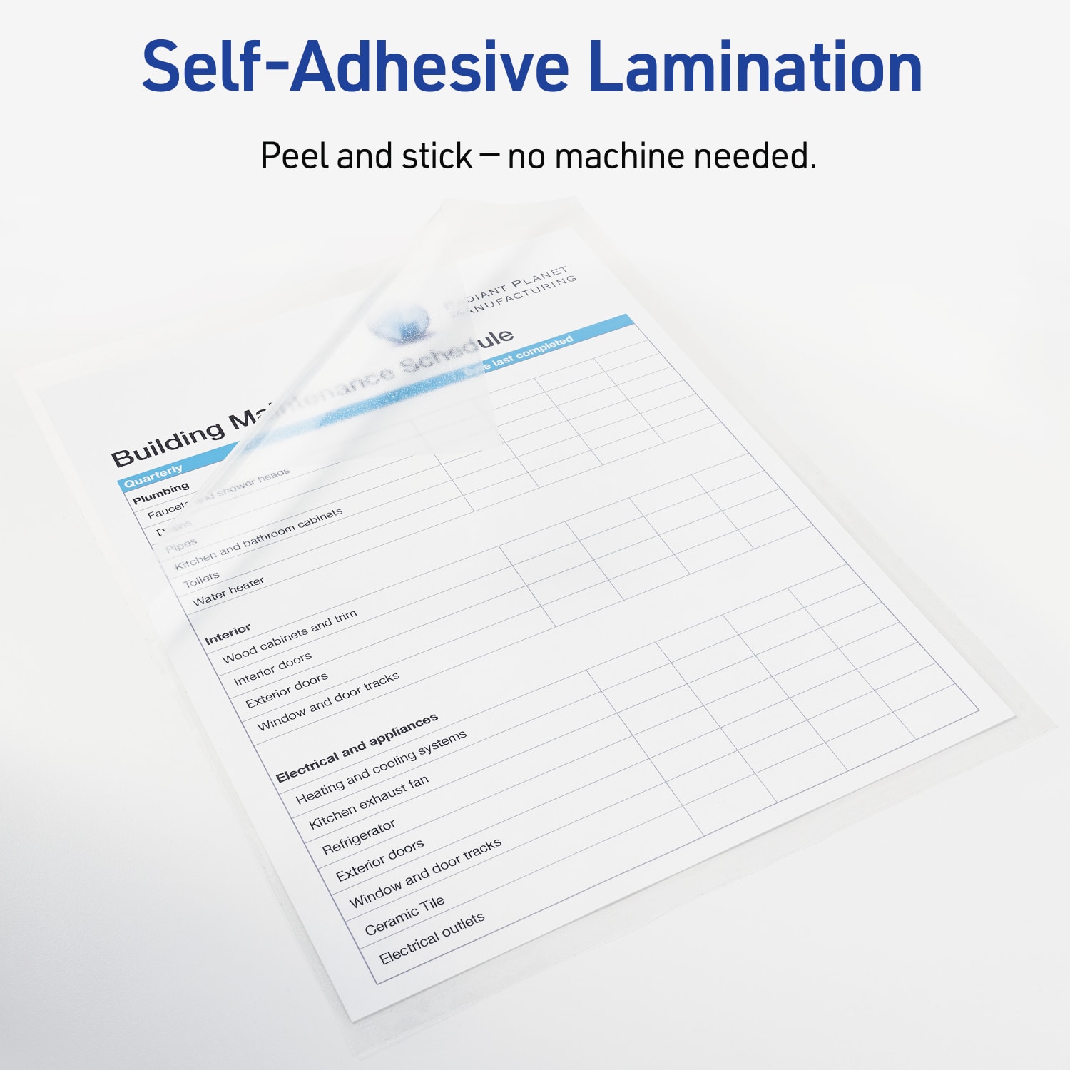 Avery Permanent Self-Adhesive Laminating Sheets, 9in x 12in, Clear, Pack Of 50 - Image 4