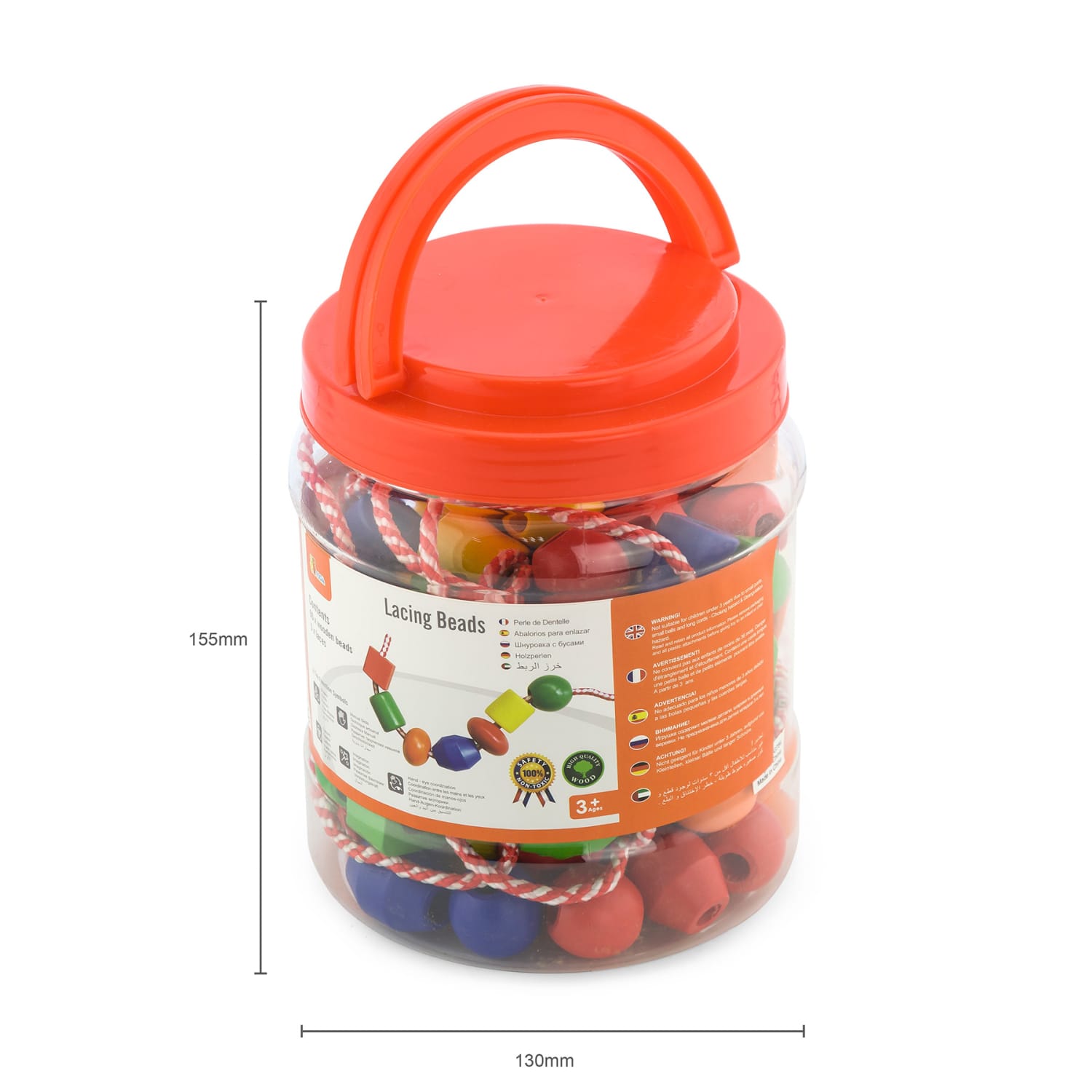The Original Toy Company Lacing Beads, Multicolor, All Ages, Set Of 95 Pieces - Image 4