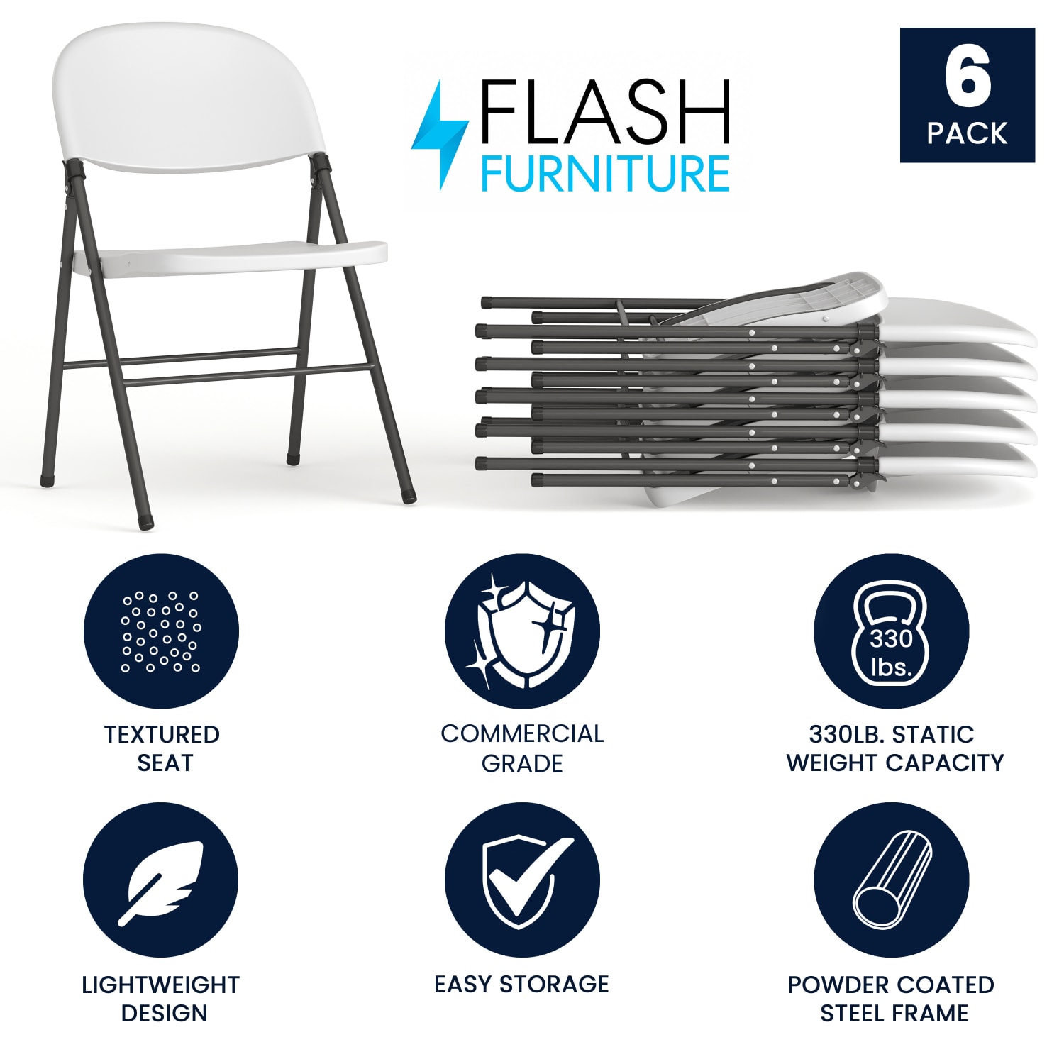 Flash Furniture Hercules Folding Chairs Set Of 6 Folding Chairs Granite WhiteCharcoal PopularChairscom Flash Furniture Hercules Folding Chairs Set Of 6 Folding Chairs Granite WhiteCharcoal PopularChairscom