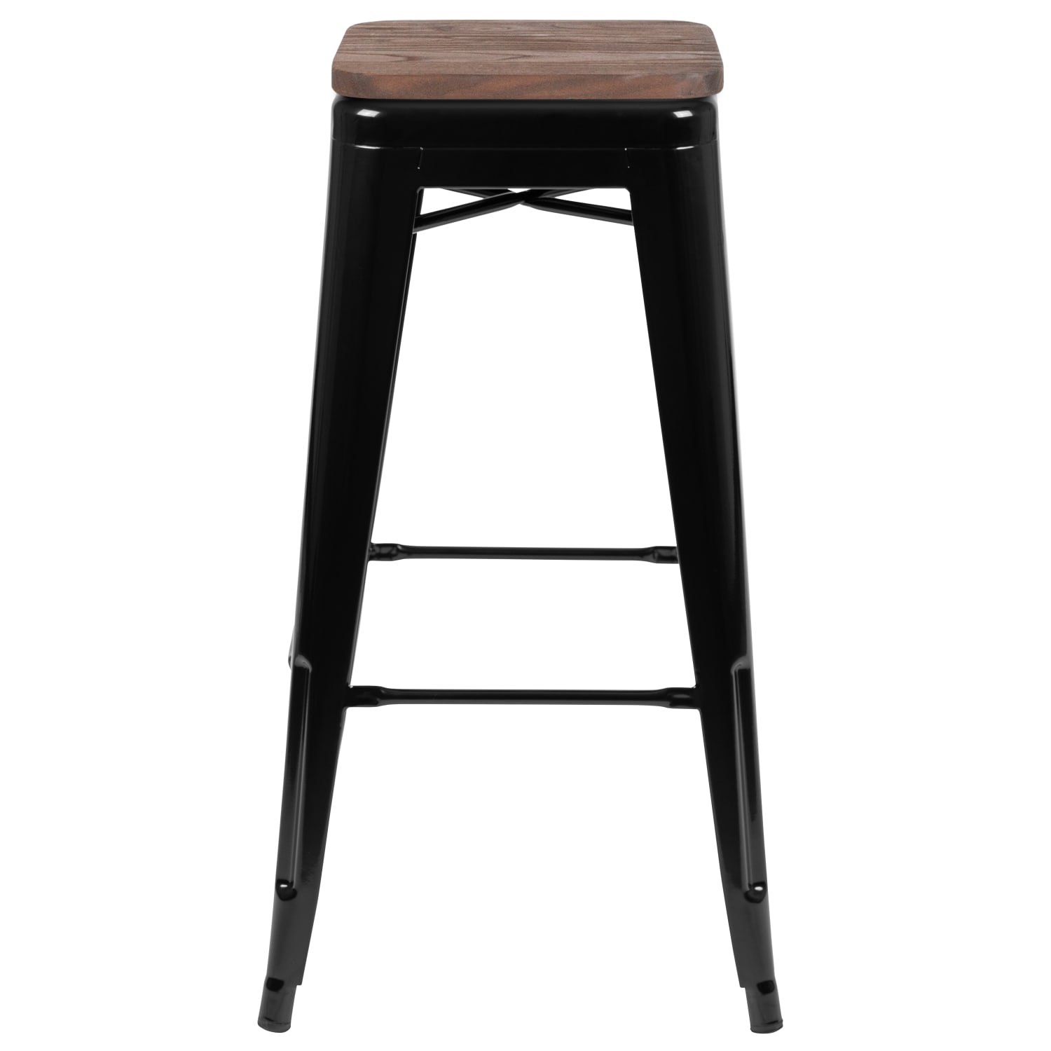 Flash Furniture 30in High Metal Indoor Bar Stool with Wood Seat Stackable Set of 4 Black PopularChairscom Flash Furniture 30in High Metal Indoor Bar Stool with Wood Seat Stackable Set of 4 Black PopularChairscom