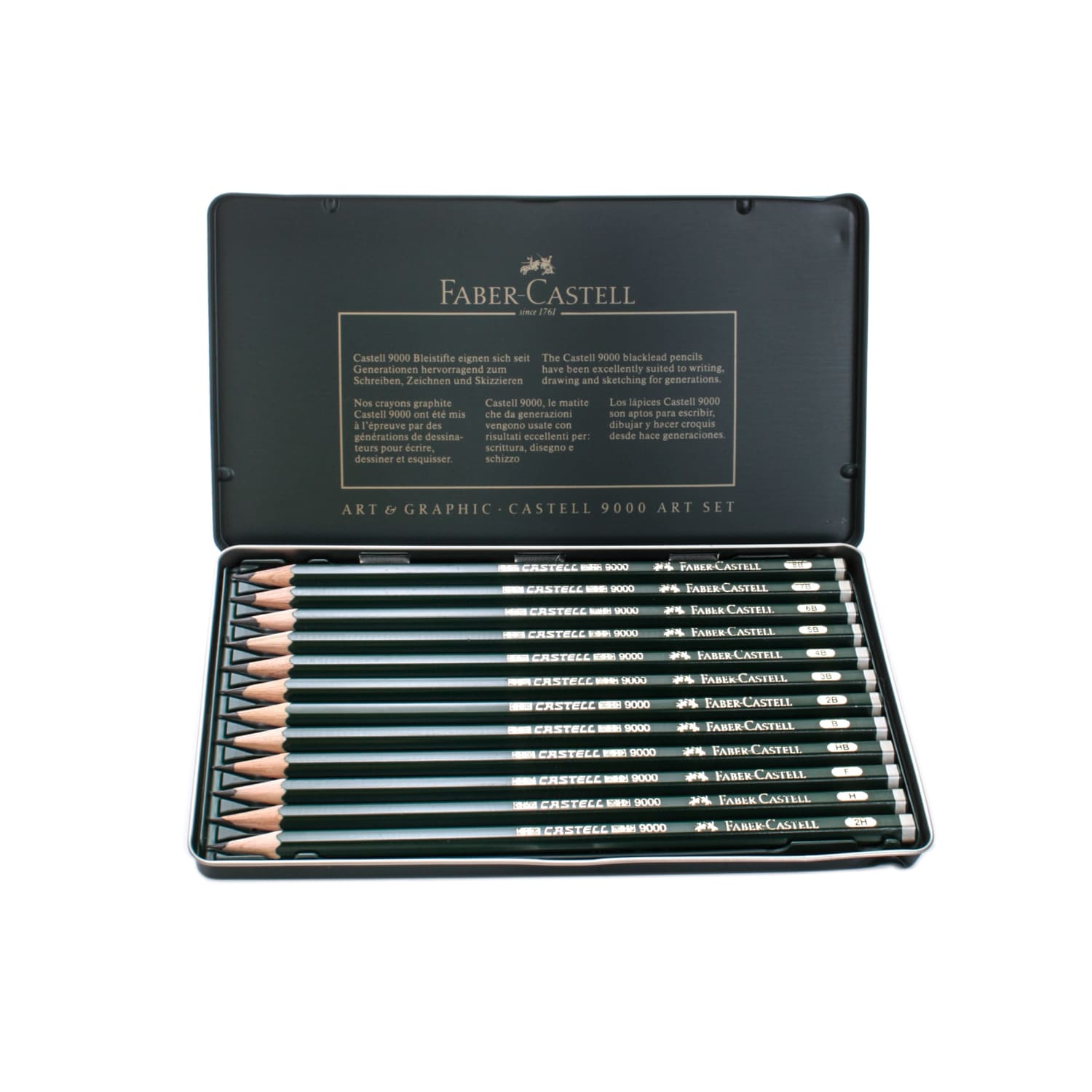 Faber-Castell 9000 Graphite Sketch Pencils, 8B - 2H, Art, Set Of 12