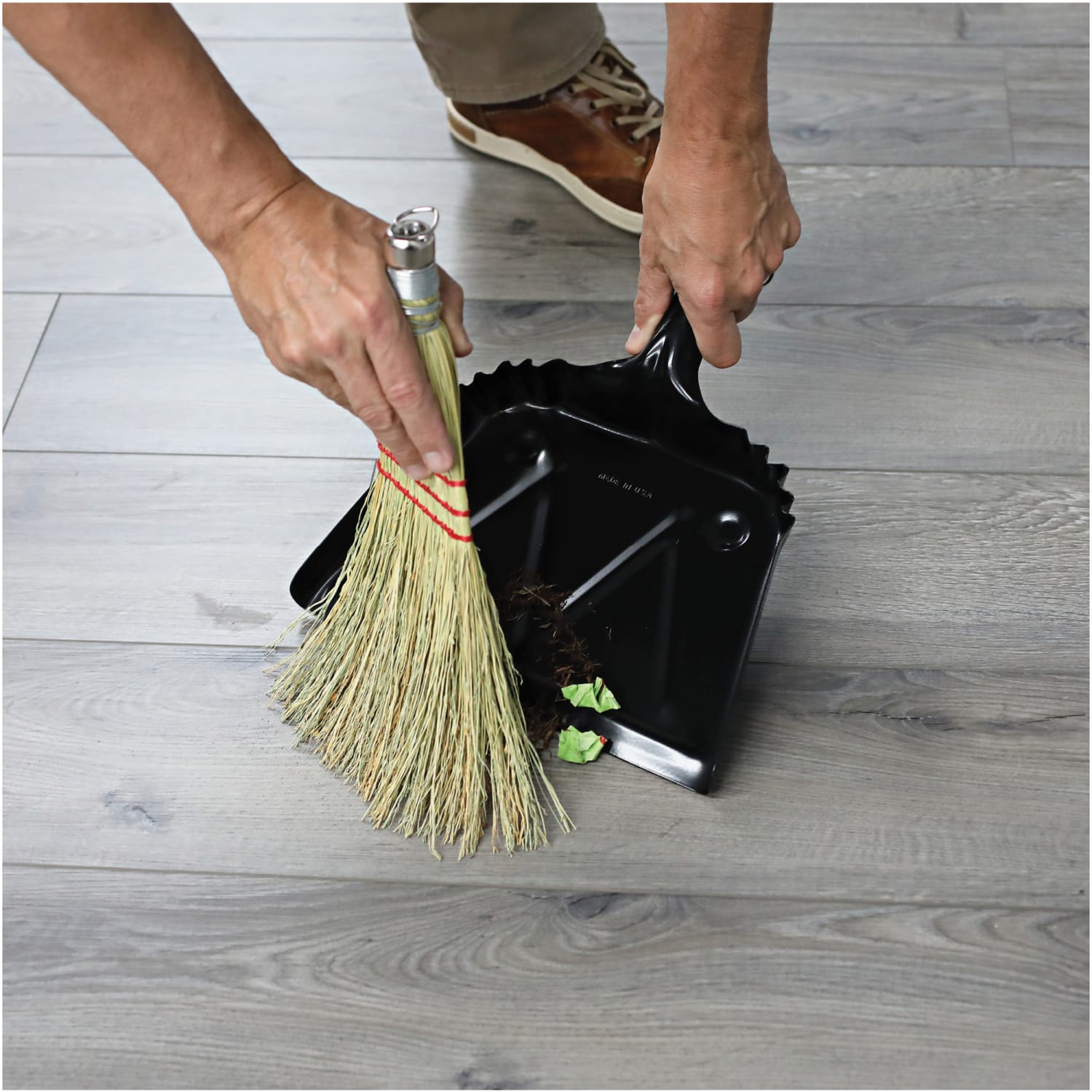 Genuine Joe Heavy-Duty Metal Dustpan - 12in Wide - Steel - Black - 1 Each - Image 3