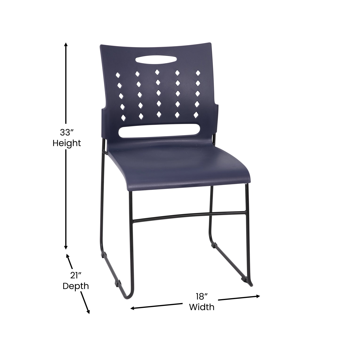 Flash Furniture Sled Base Stacking Chairs With Handles And Air Vent Backs Navy PopularChairscom