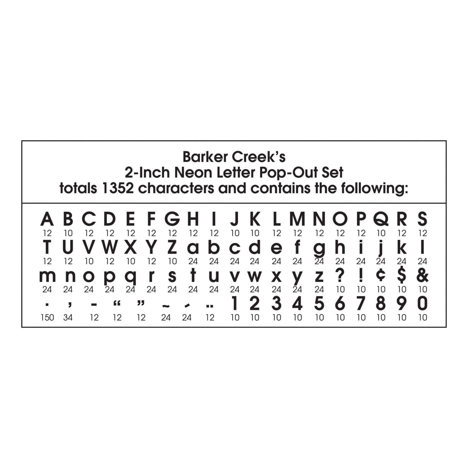 Barker Creek Letter Pop-Outs, 2in, Neon, Pack Of 1,352 - Image 4