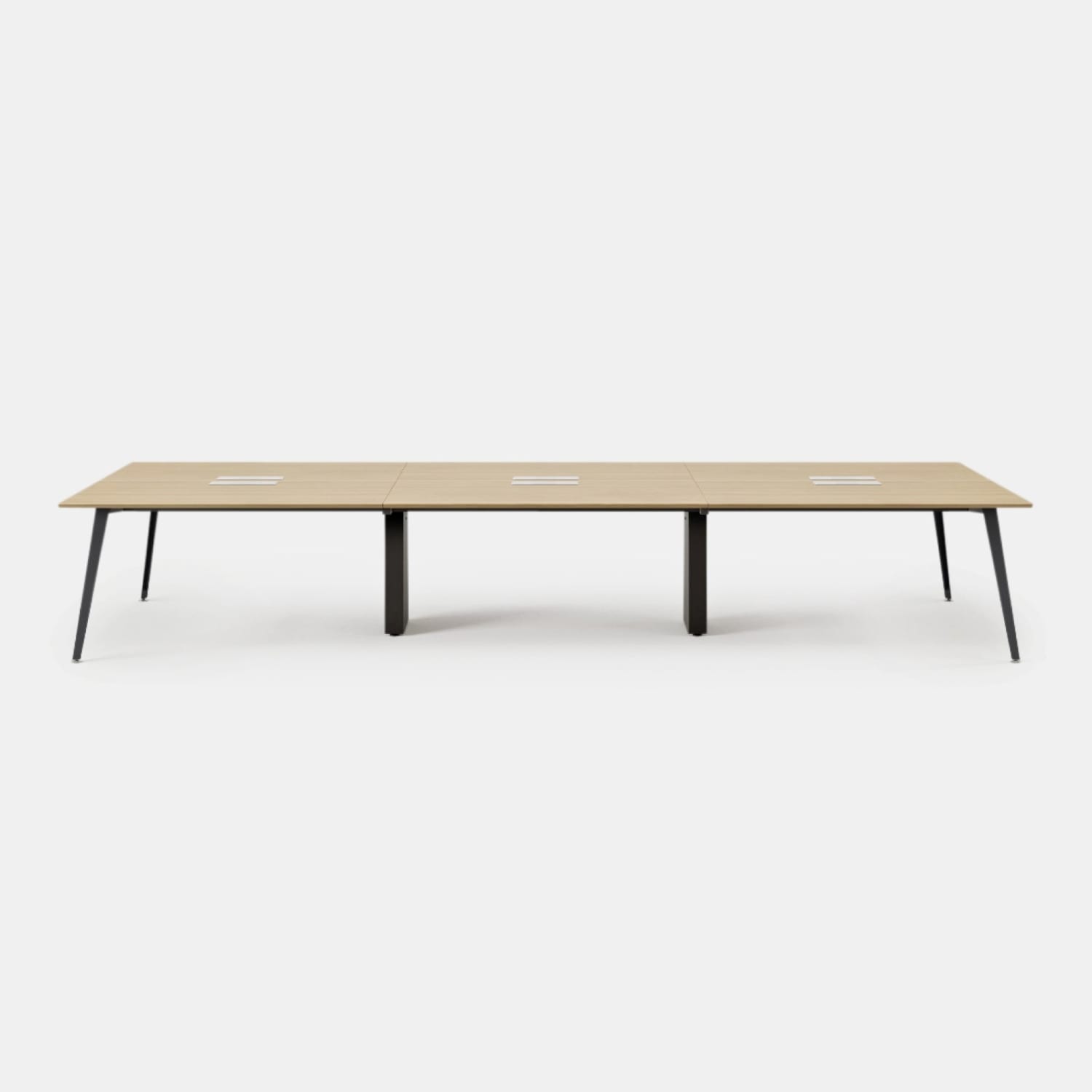 Branch Furniture 144inW 6-Person Computer Desk, Woodgrain Top/Charcoal Leg - Image 4
