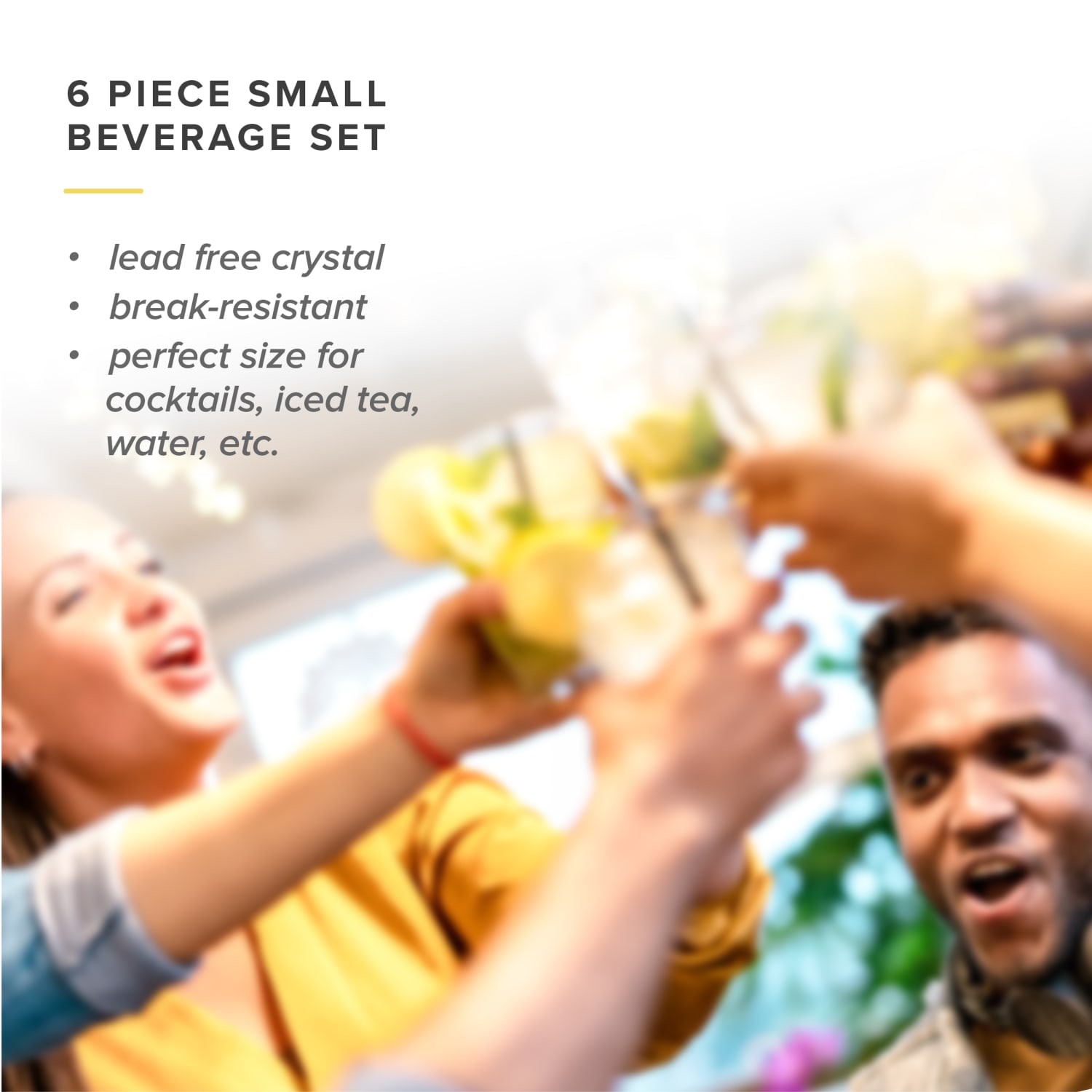 Table 12 Lead-Free Crystal Small Beverage Glasses, 15.5 Oz, Clear, Set Of 6 Glasses - Image 3