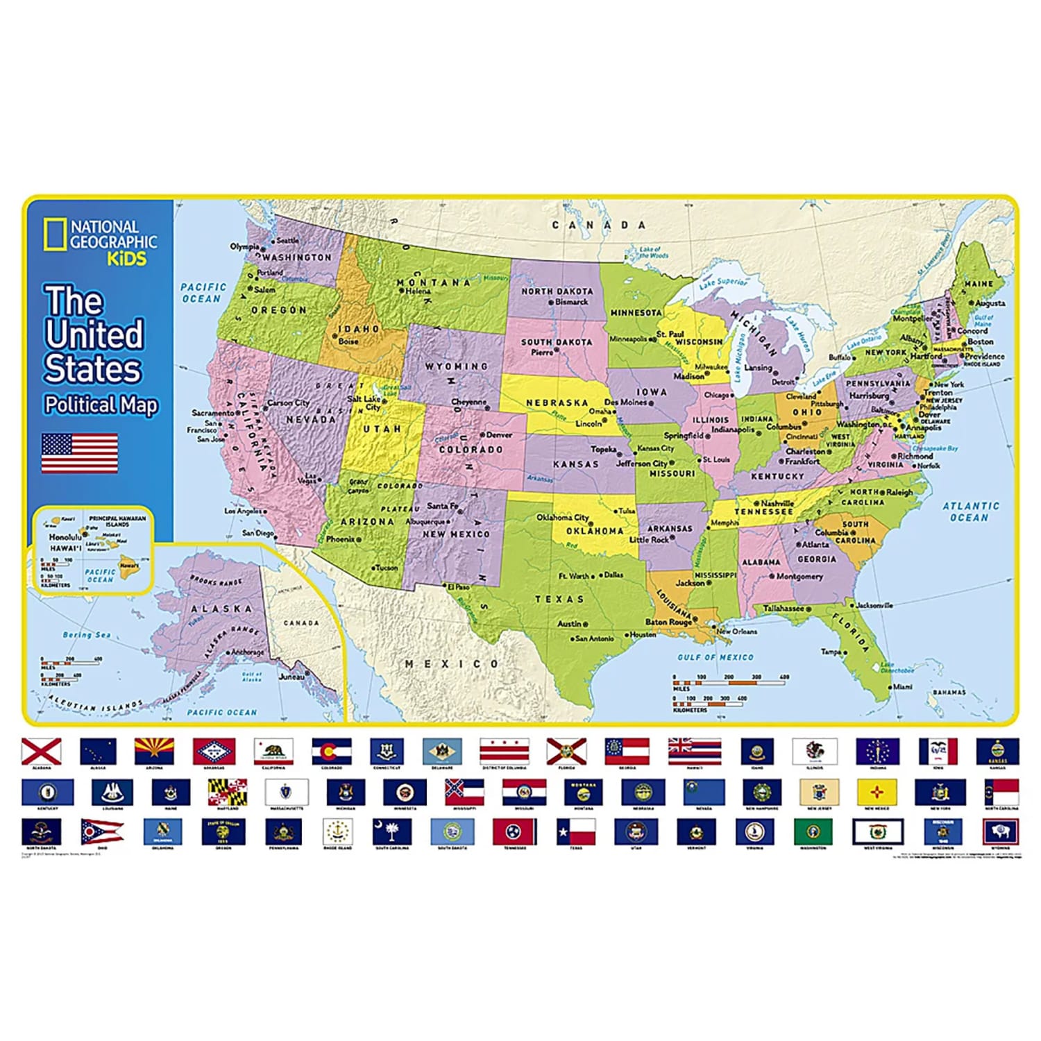 National Geographic World and United States for Kids, Poster Size, Map Pack Bundle, 36in x 24in - Image 4