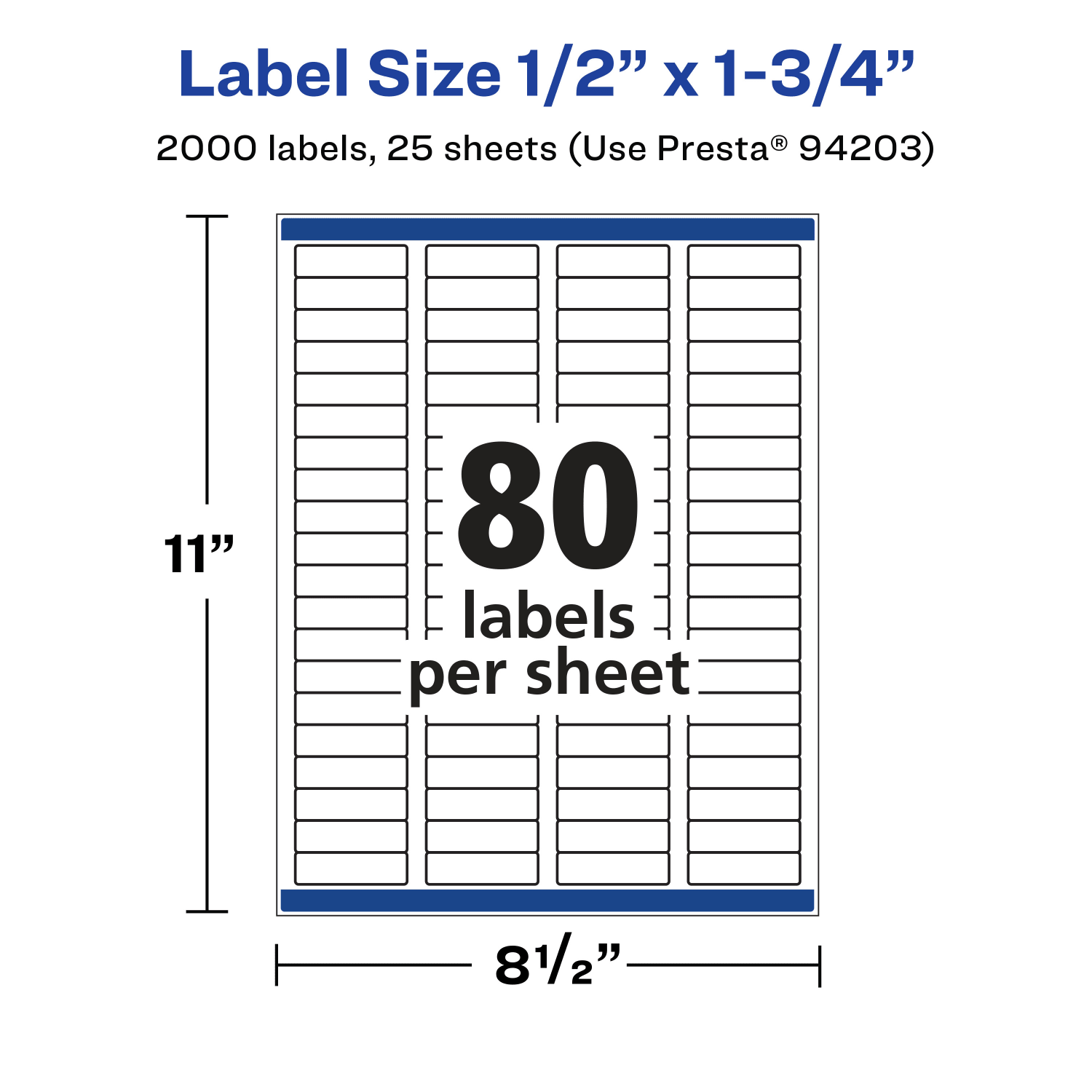 Avery Waterproof Permanent Labels With Sure Feed, 94203-WMF25, Rectangle, 1/2in x 1-3/4in, White, Pack Of 2,000 - Image 6