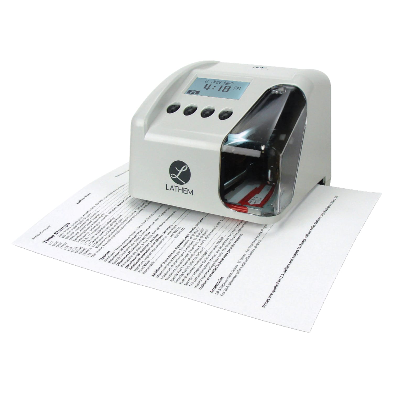 Lathem LT5 Electronic Time and Date Stamp - Card Punch/Stamp - Digital - Time, Date Record Time - Image 3