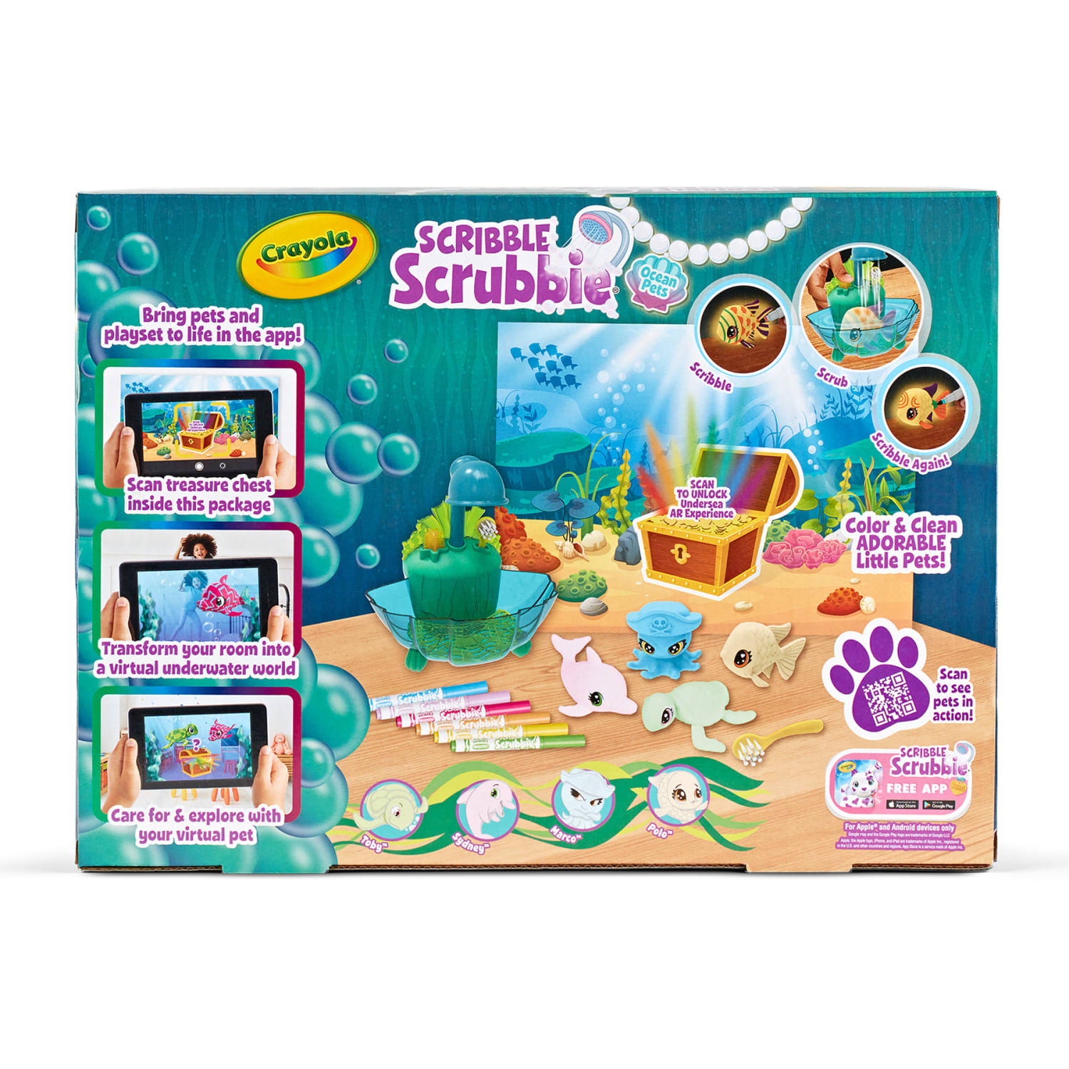 Crayola Scribble Scrubbie Ocean Pets Glow Lagoon, Set Of 12 Pieces - Image 6