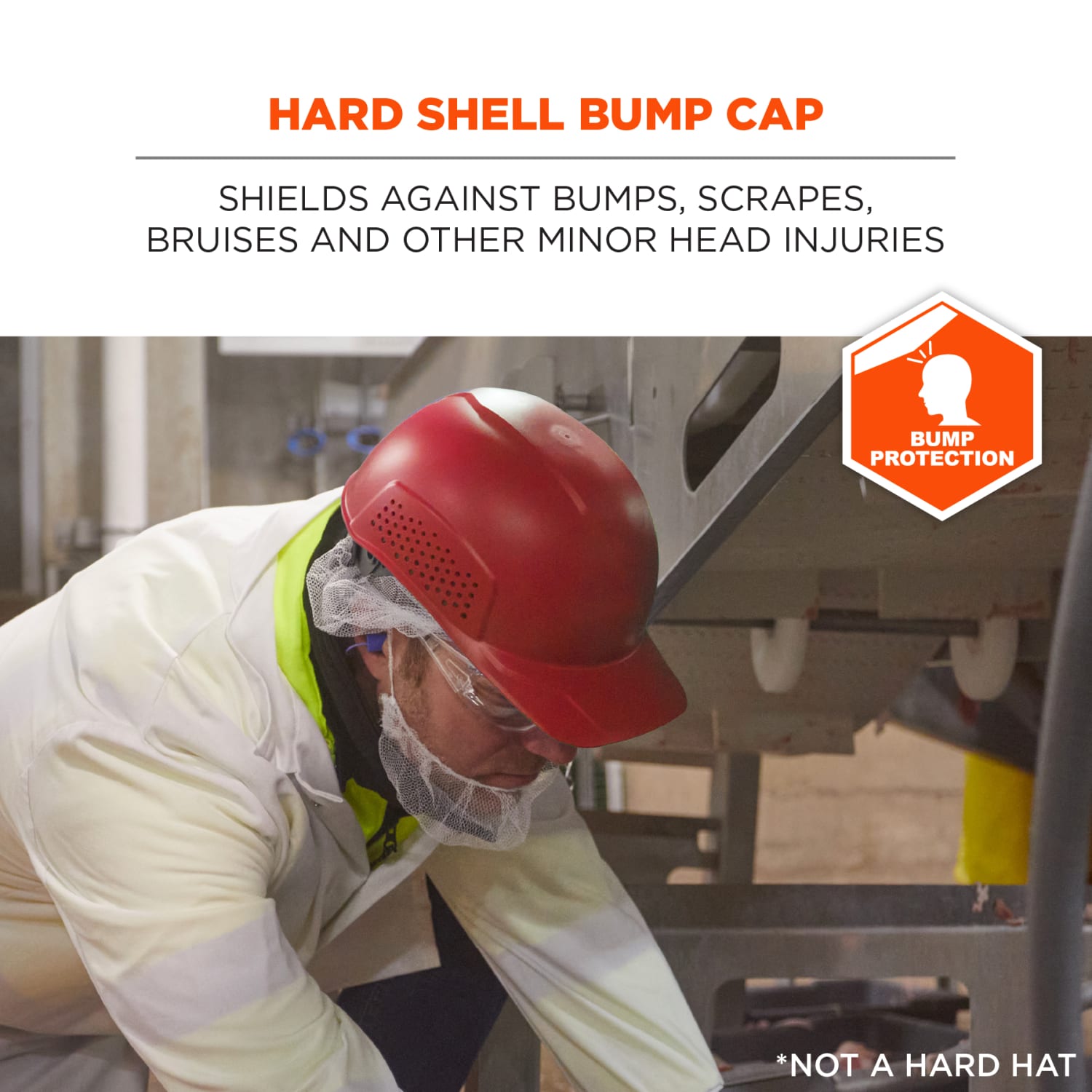Ergodyne Skullerz 8951 Vented Hard Shell Bump Cap, Red - Image 3