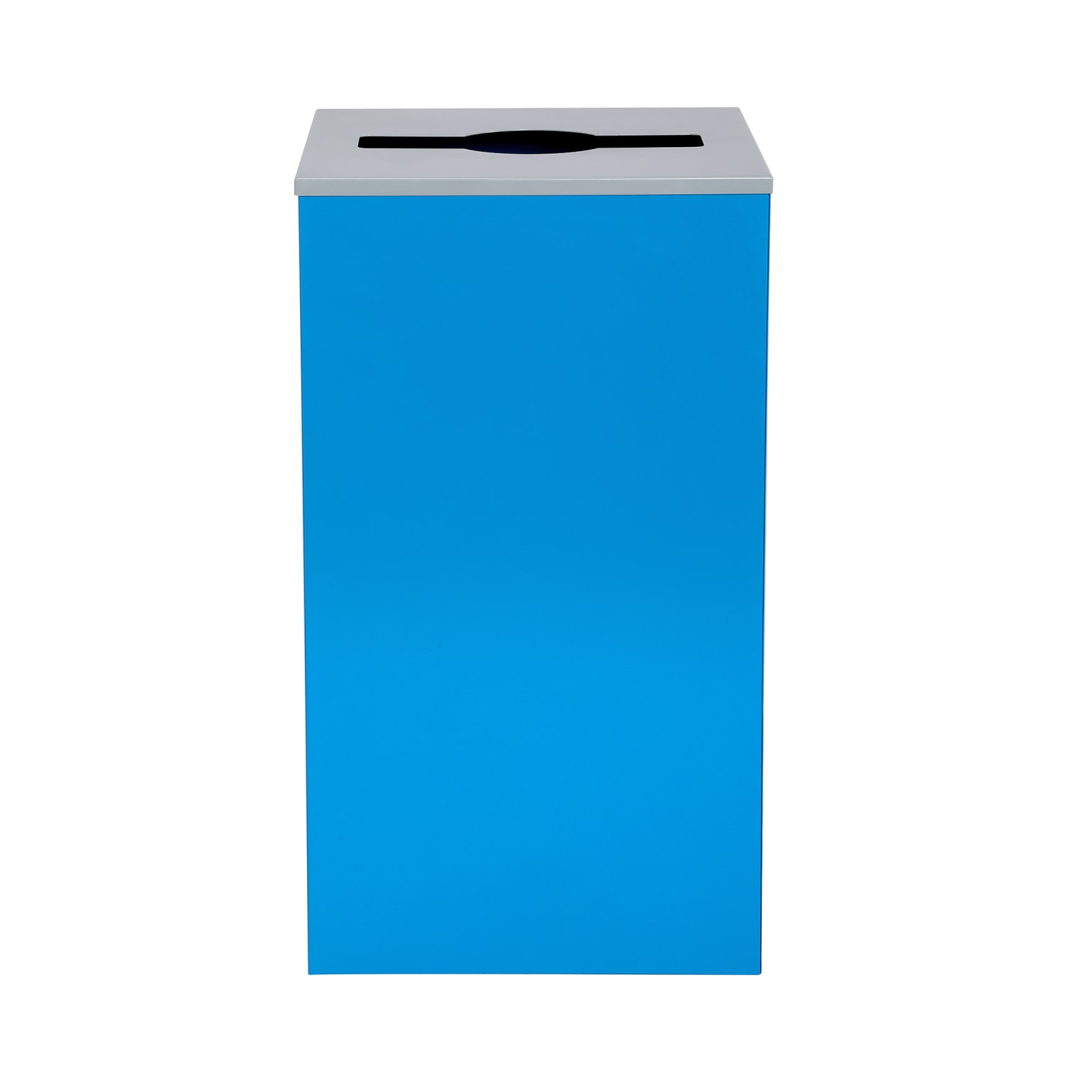 Alpine Industries Stainless Steel Recycling Bin With Mixed Lid, 29 Gal, 30inH x 16-15/16inW x 16-15/16inD, Blue - Image 3