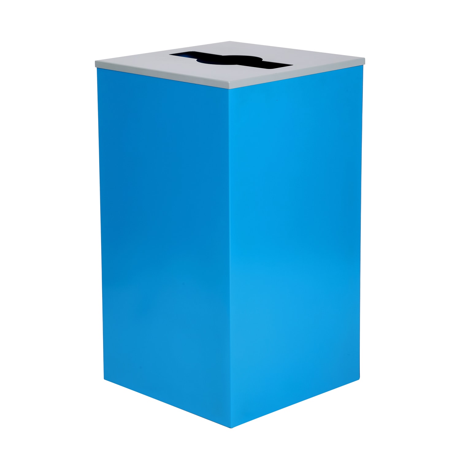 Alpine Industries Stainless Steel Recycling Bin With Mixed Lid, 29 Gal, 30inH x 16-15/16inW x 16-15/16inD, Blue - Image 4