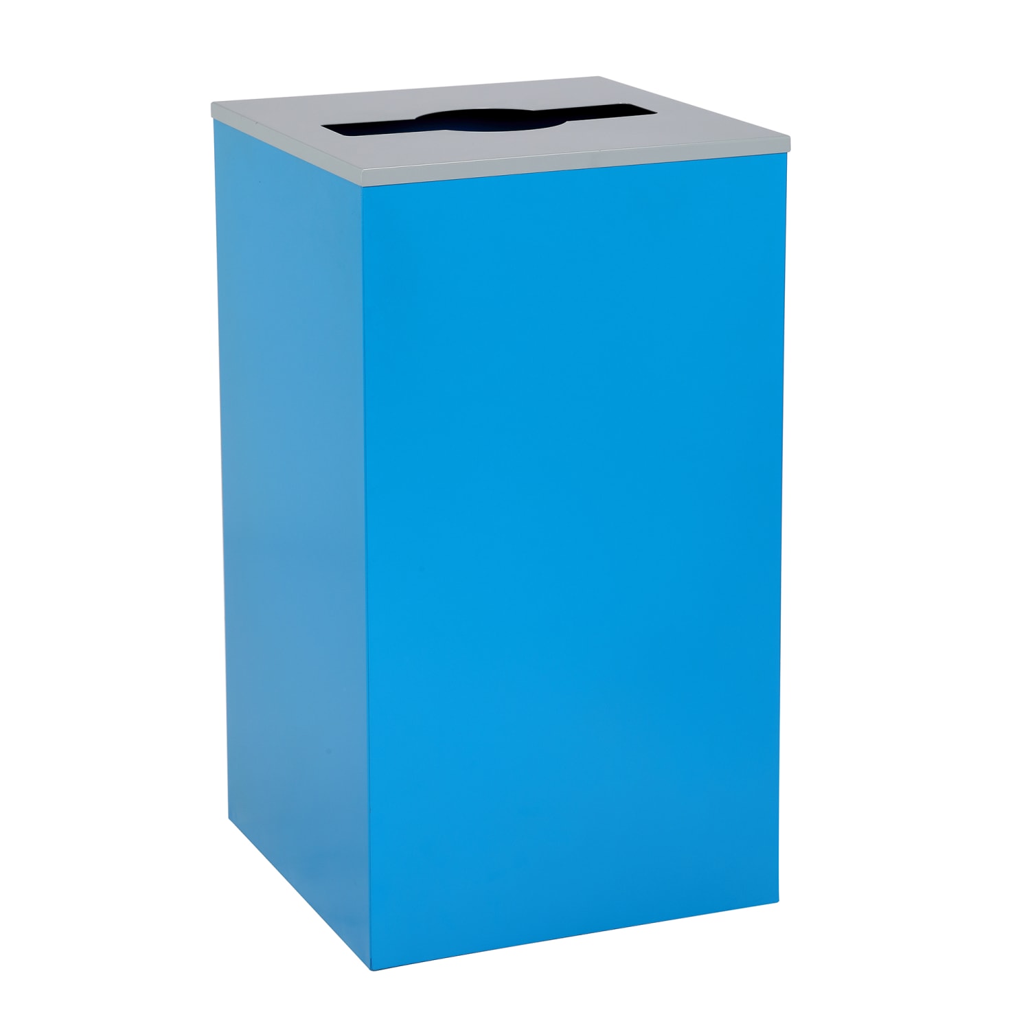 Alpine Industries Stainless Steel Recycling Bin With Mixed Lid, 29 Gal, 30inH x 16-15/16inW x 16-15/16inD, Blue - Image 5