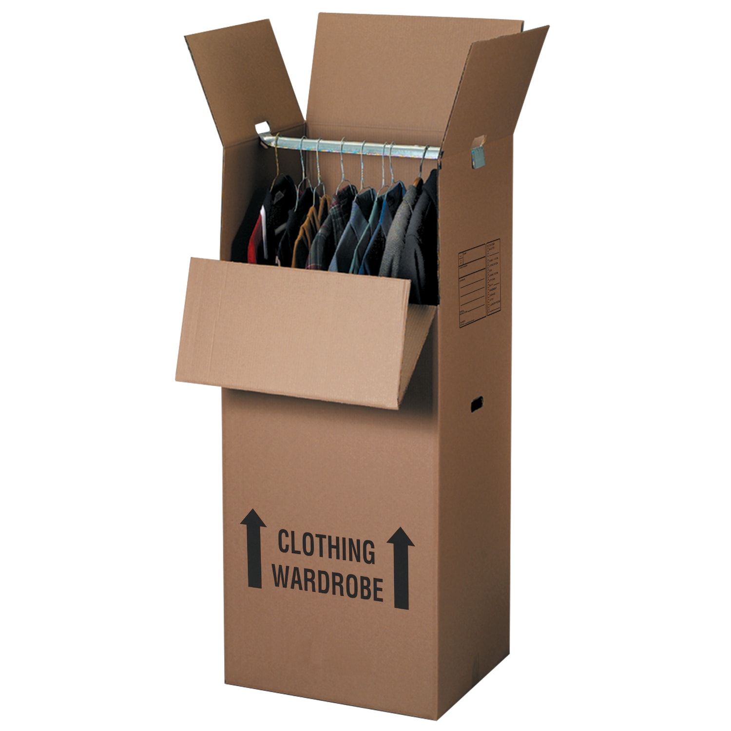 Partners Brand Heavy-Duty Double Wall Corrugated Wardrobe Boxes, 24in x 20in x 60in, Kraft, Pack Of 5 Boxes - Image 3