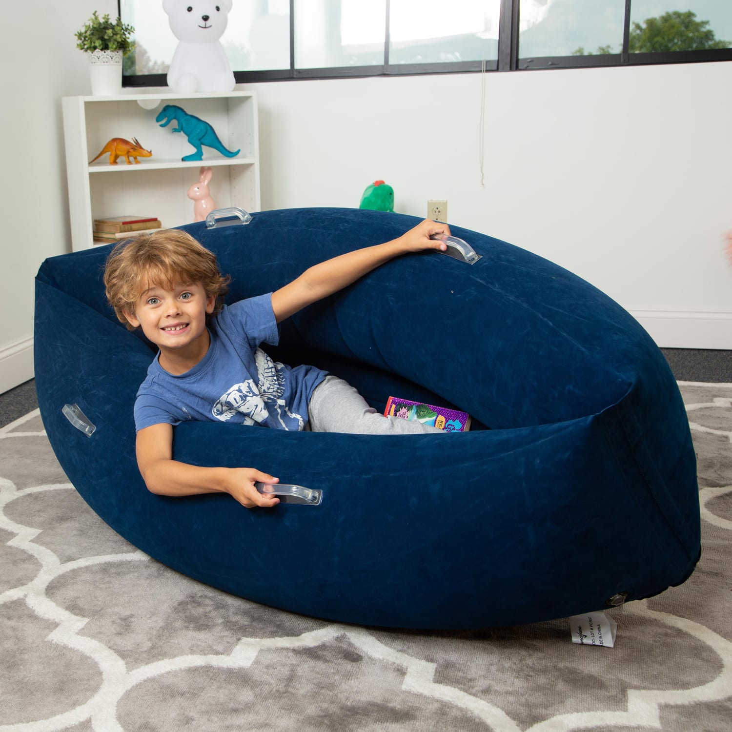 Bouncyband Comfy Hugging Peapod PVC Sensory Pod 17inH x 48inW x 2612inD Blue PopularChairscom Bouncyband Comfy Hugging Peapod PVC Sensory Pod 17inH x 48inW x 26 12inD Blue PopularChairscom