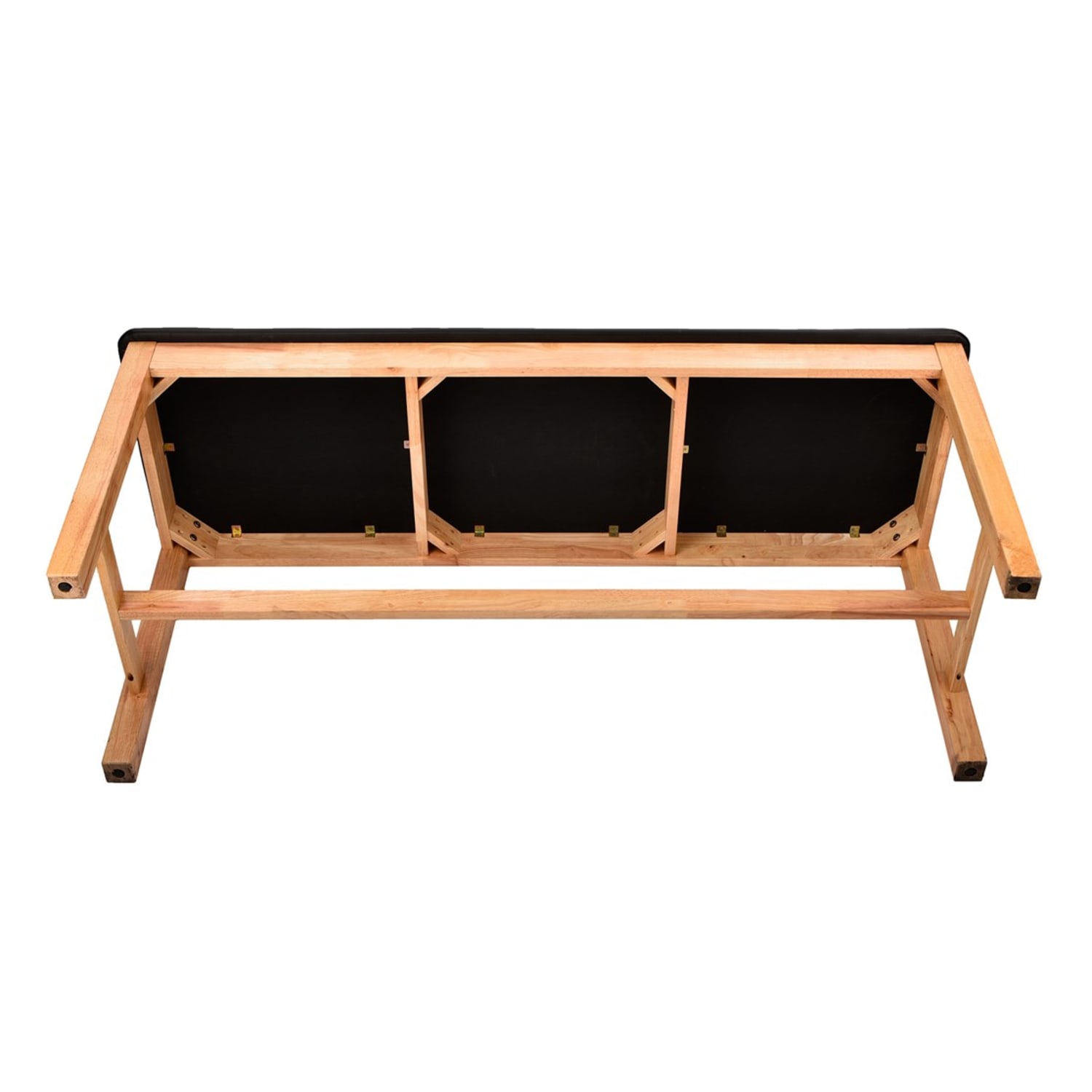 Alpine AdirMed Wooden Straight Line Treatment Table, 30-3/4inH x 72inW x 24inD, Black - Image 3