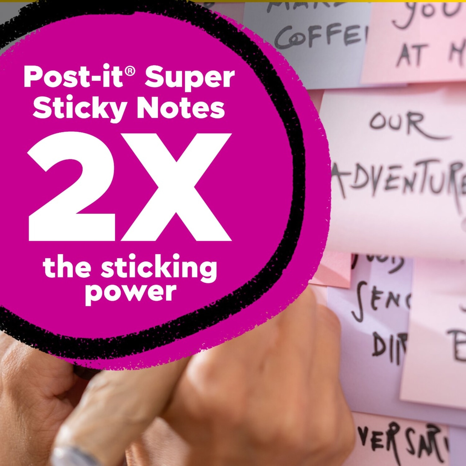 Post-it Super Sticky Notes, 6 Pads, 4 in x 4 in, 100% Recycled, 2x the Sticking Power, School Supplies and Office Products, Sticky Notes  - 675R6SST - Image 4